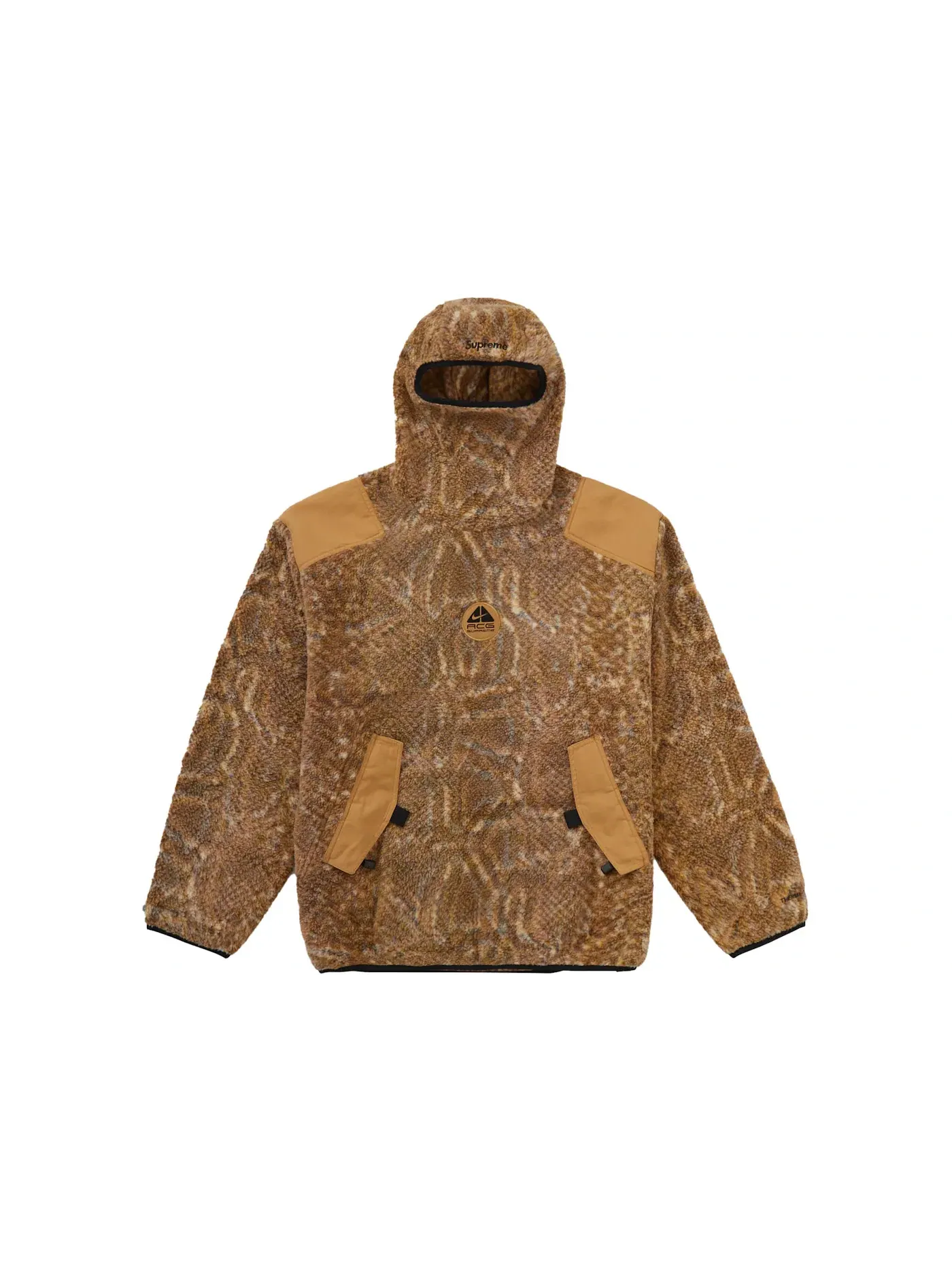 Мужской пуловер из флиса с капюшоном Gold Snakeskin Supreme — изображение 1 из 2, золотистый