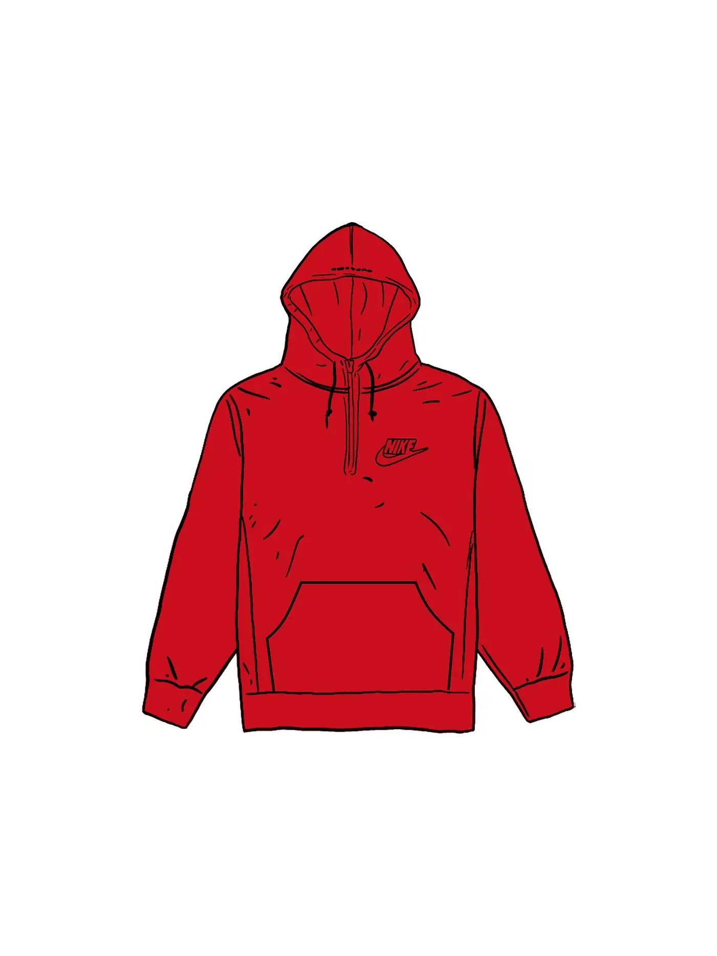Мужская худи на молнии Supreme Nike Half Zip Hooded Sweatshirt Supreme — изображение 1 из 1, красный