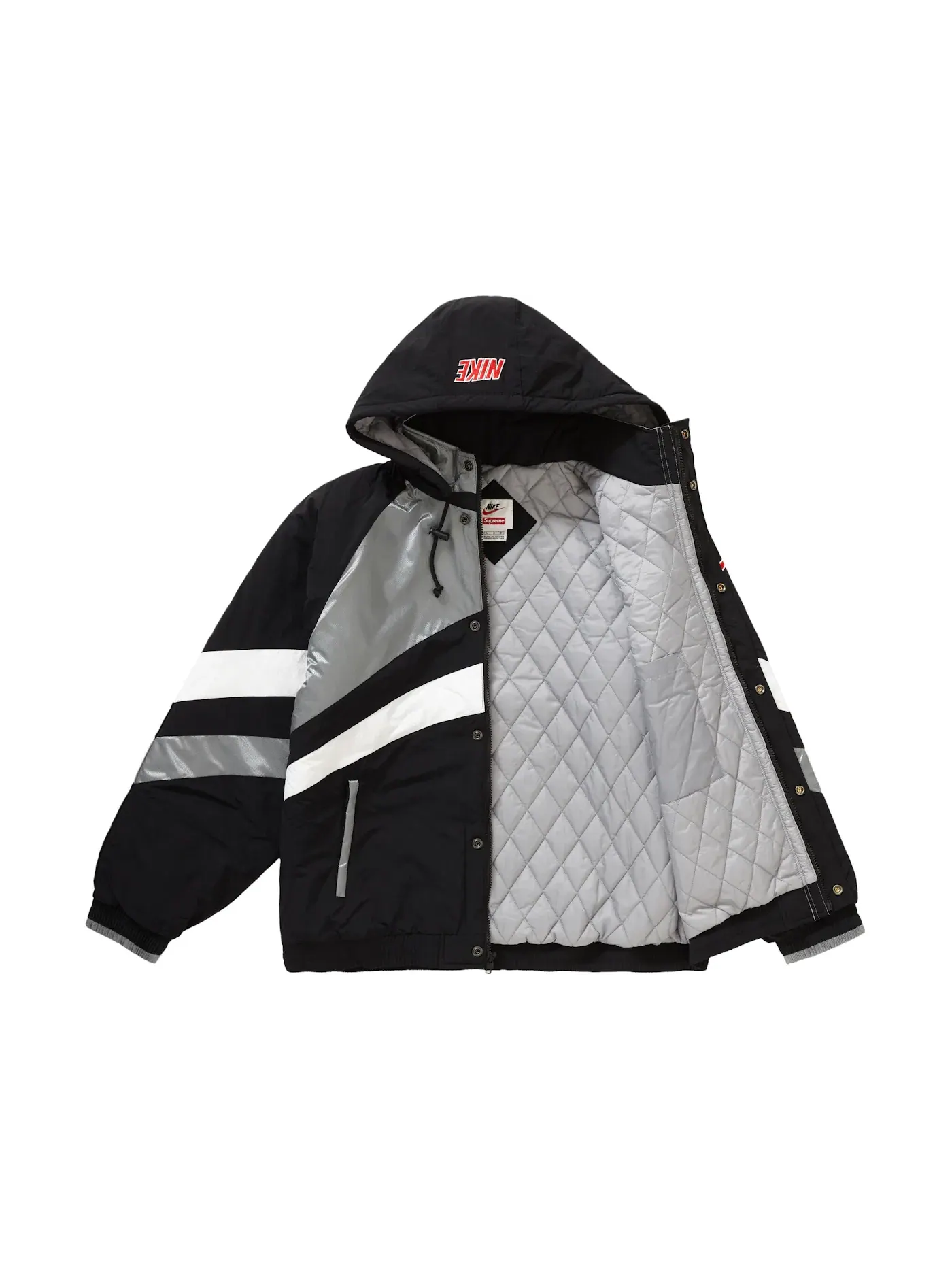 Мужская куртка с капюшоном Supreme Nike Silver — изображение 2 из 3