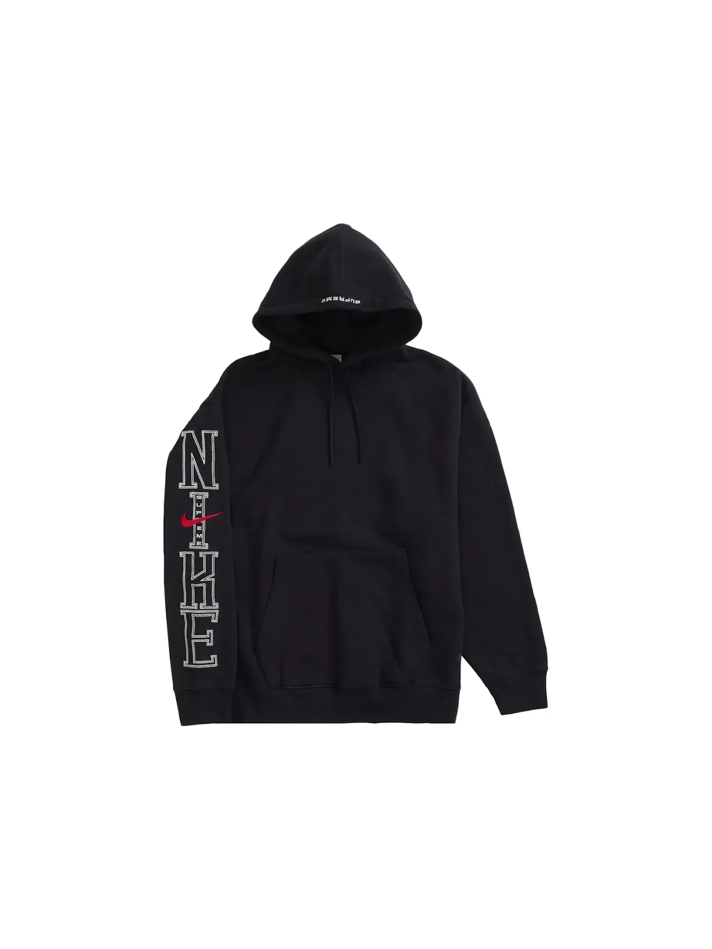 Мужской худи с принтом Supreme Nike Hooded Sweatshirt Supreme — изображение 2 из 3, черный