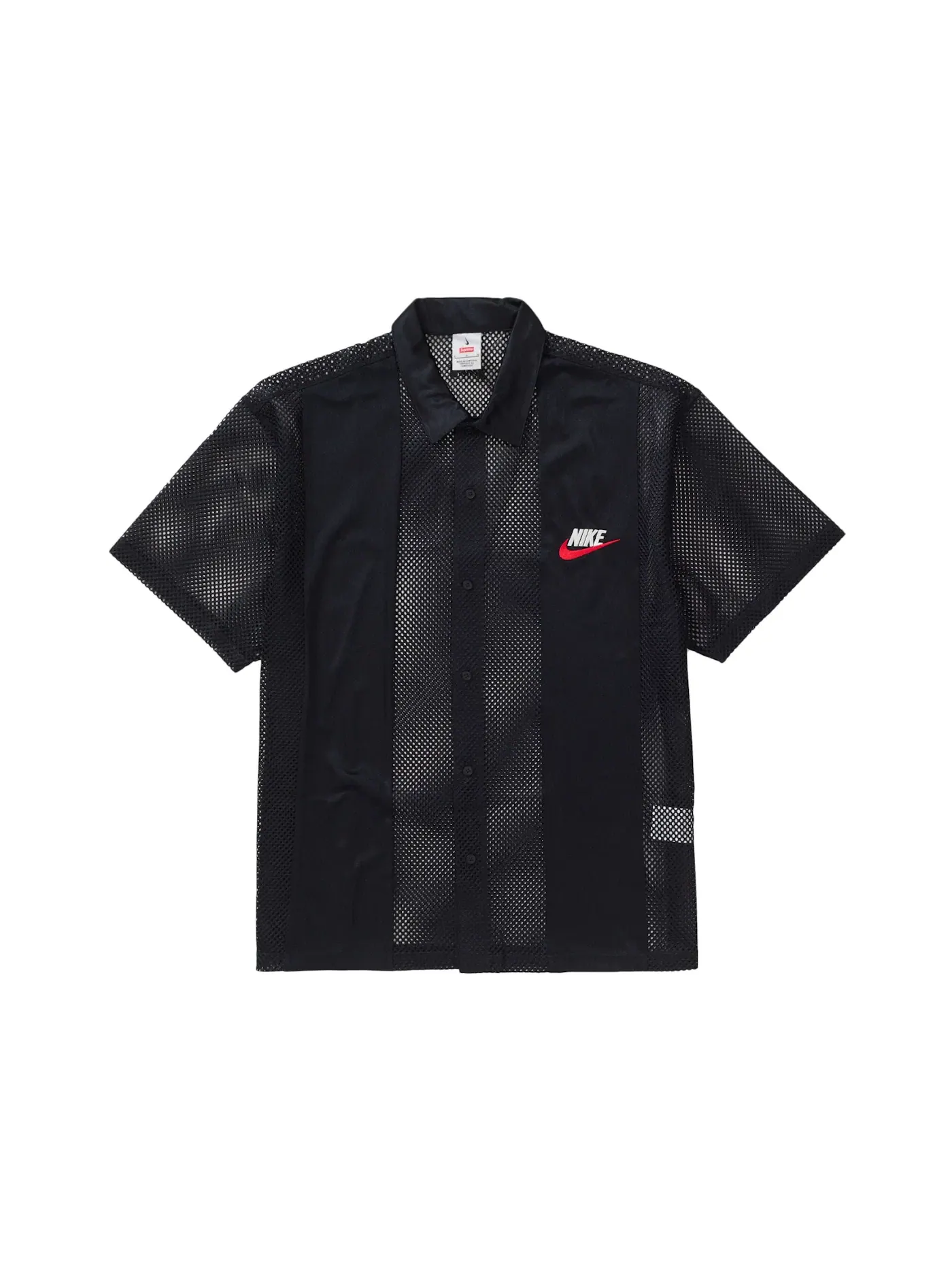 Мужская рубашка из сетки с коротким рукавом Supreme Nike Mesh S/S Shirt — изображение 1 из 2, черный
