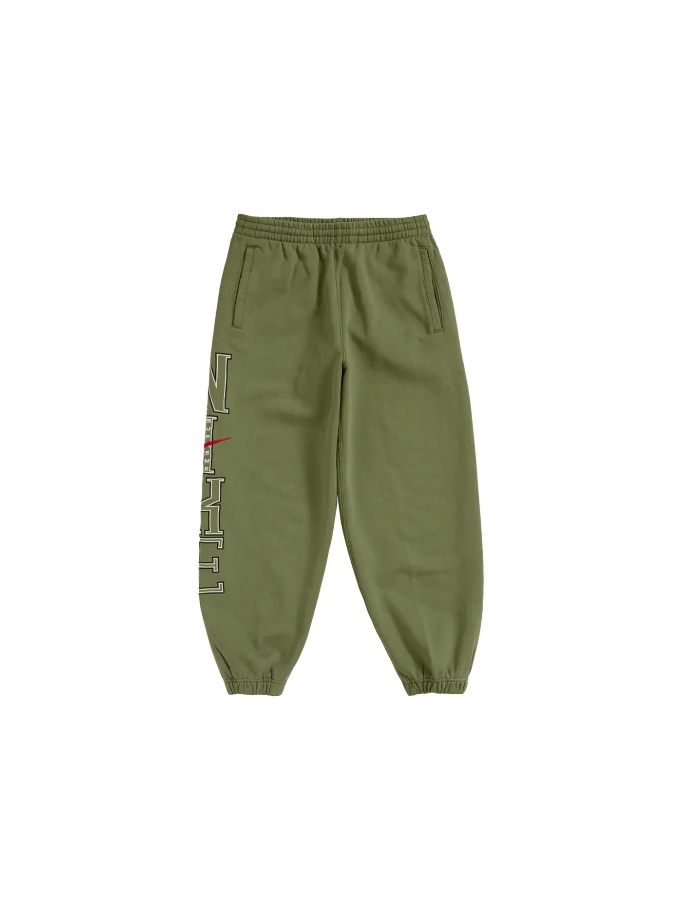 Мужские спортивные штаны из футера с начесом Sweatpants Supreme — изображение 1 из 3, оливковый