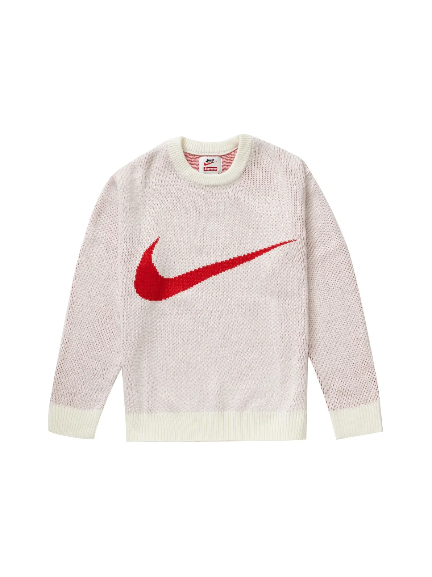 Мужской свитер с принтом Supreme Nike Swoosh Sweater Supreme — изображение 1 из 1, белый