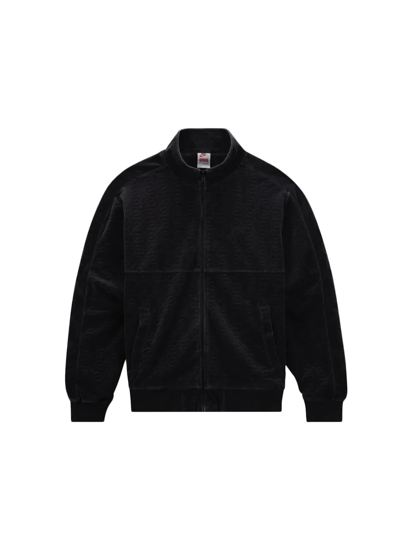 Мужская велюровая куртка с принтом Supreme Nike Track Jacket Black — изображение 1 из 1