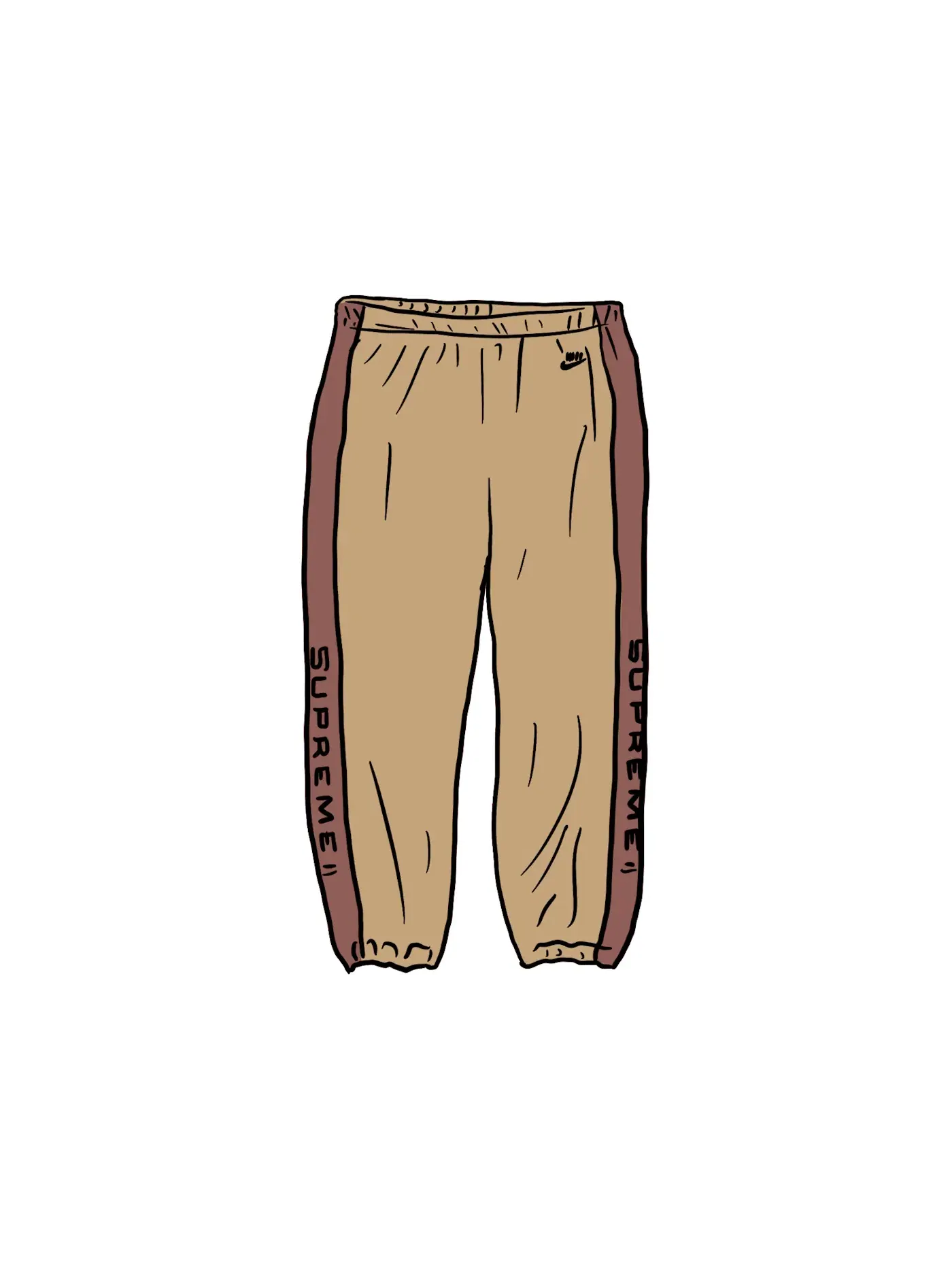 Мужские штаны из велюра Supreme Nike Pant — изображение 1 из 1, бежевый