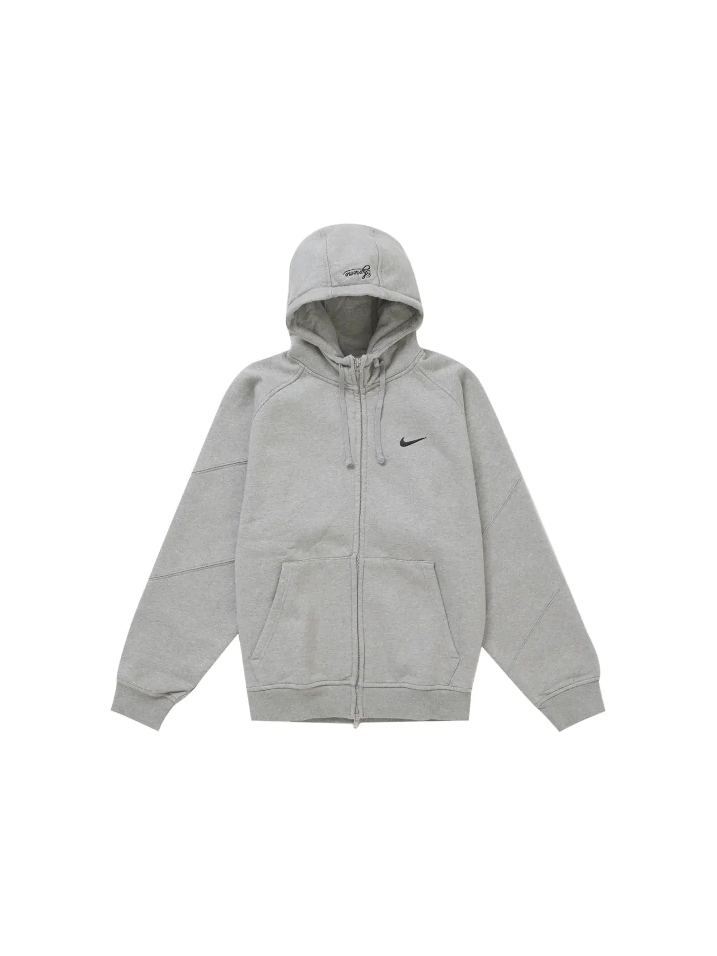 Мужская худи на молнии Heather Grey Supreme — изображение 1 из 2