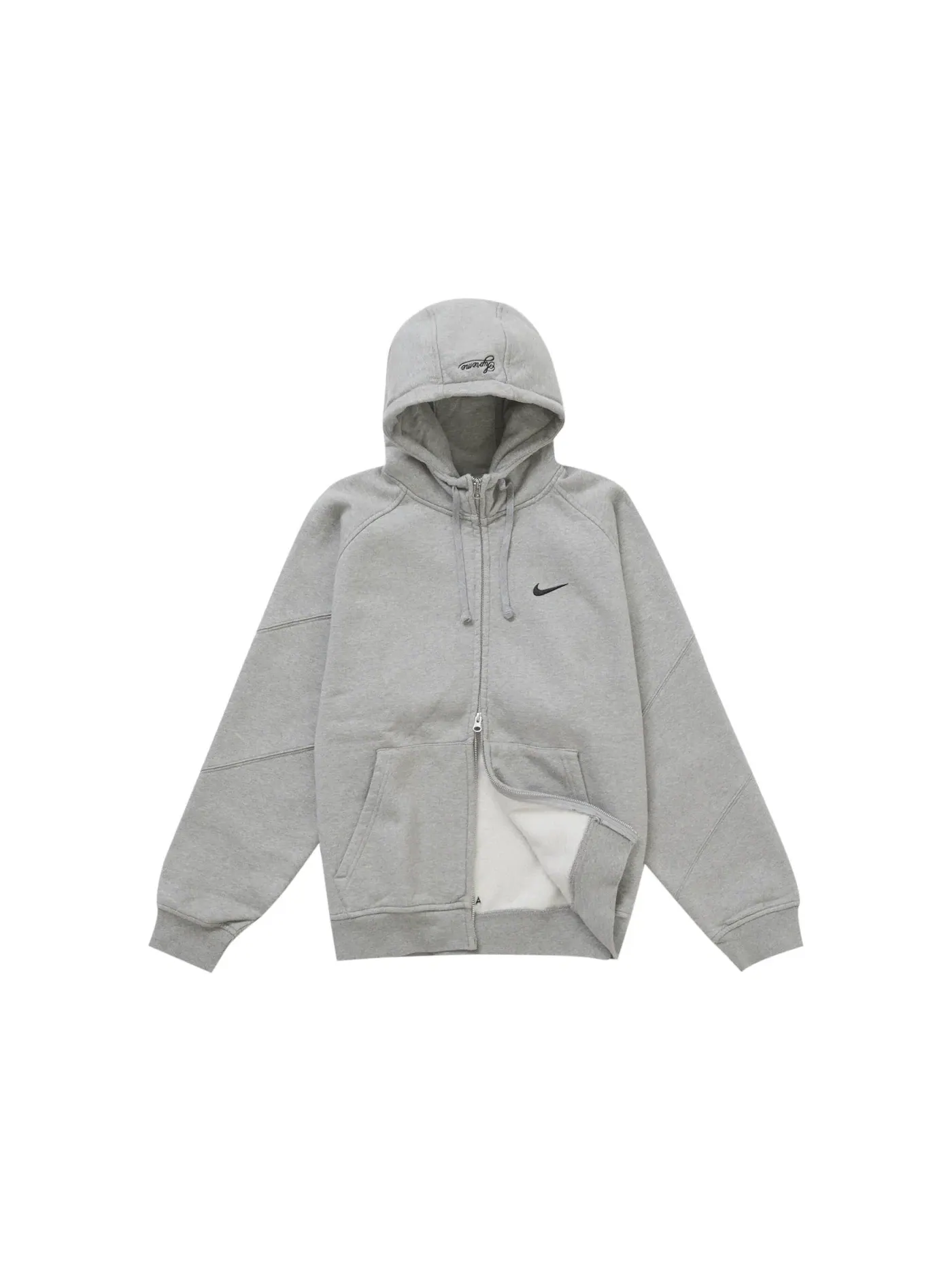 Мужская худи на молнии Heather Grey Supreme — изображение 2 из 2