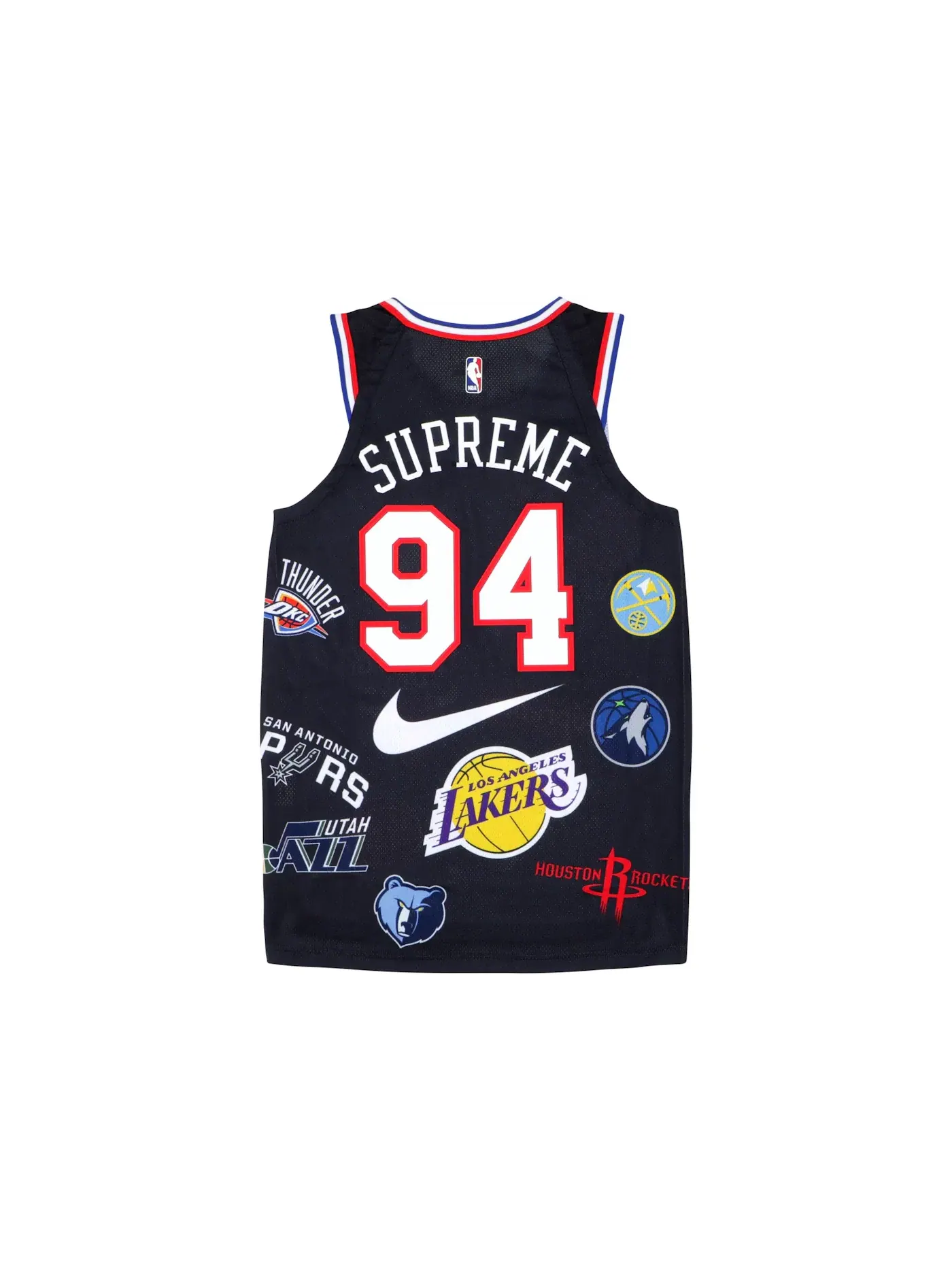 Мужская баскетбольная джерси с принтом Jersey Supreme — изображение 2 из 2, черный