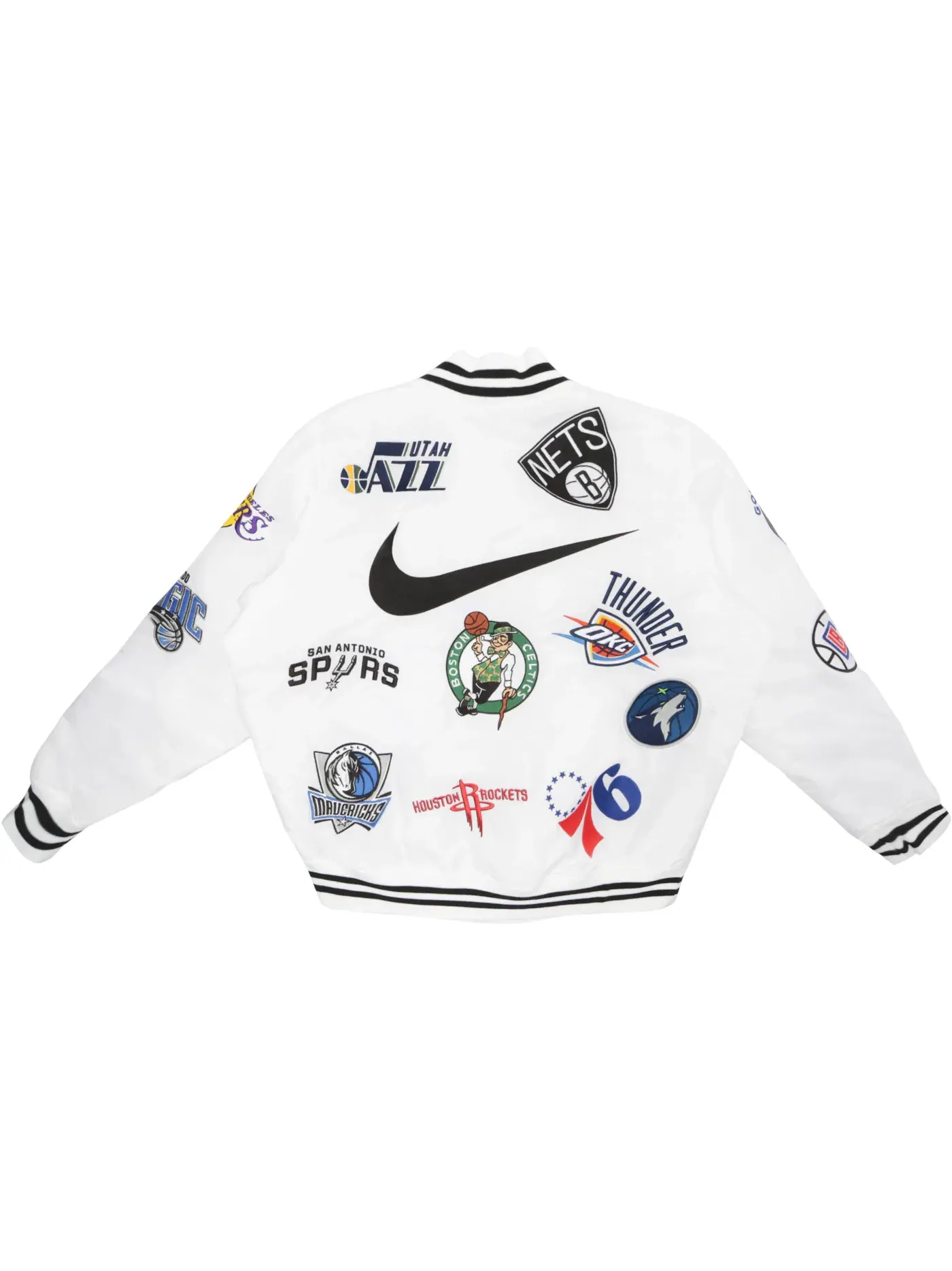 Мужская джинсовая куртка с принтом Supreme Nike/NBA Teams Warm-Up Jacket Supreme — изображение 2 из 2, белый