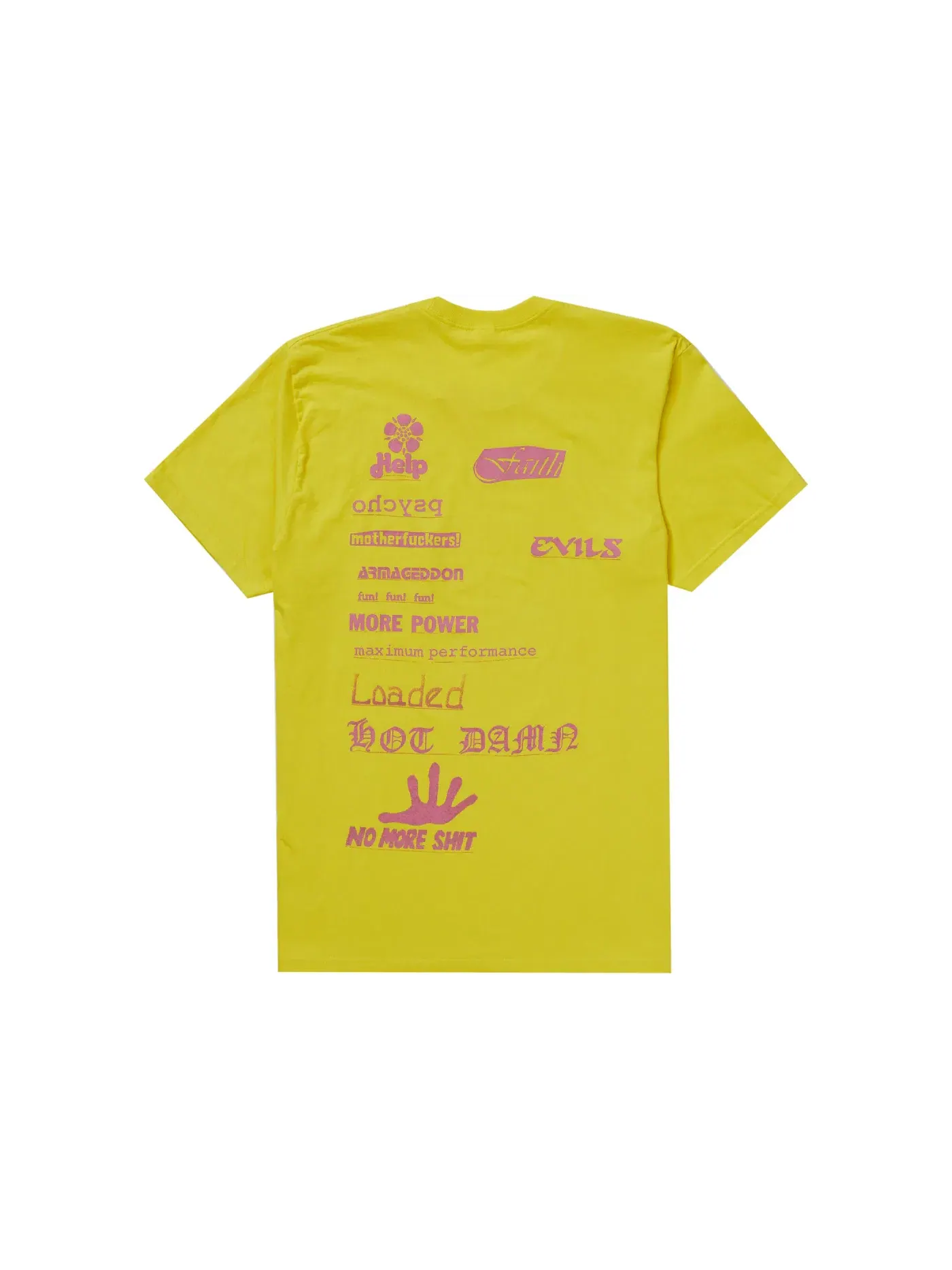 Мужская футболка с принтом Supreme No More Shit Tee — изображение 1 из 2, желтый