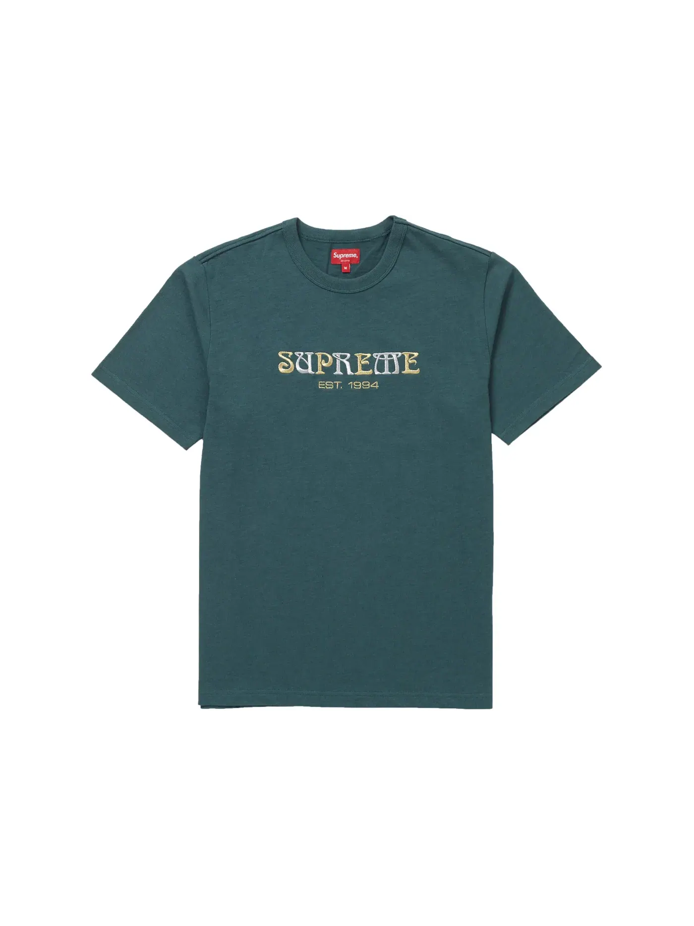 Мужская футболка с принтом Supreme Nouveau Logo Tee — изображение 1 из 1, темно-бирюзовый