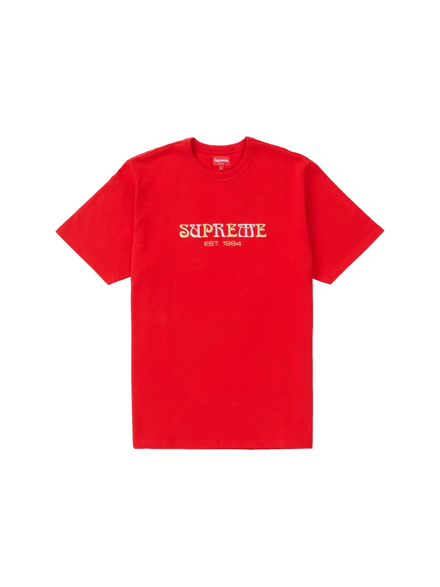 Мужская футболка с принтом Supreme Nouveau Logo Tee — изображение 1 из 1, красный