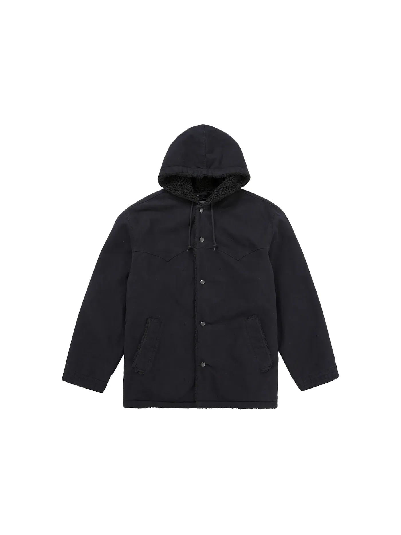 Мужское пальто с искусственным мехом Supreme Number (N)ine Faux Shearling Hooded Coat — изображение 1 из 4, черный