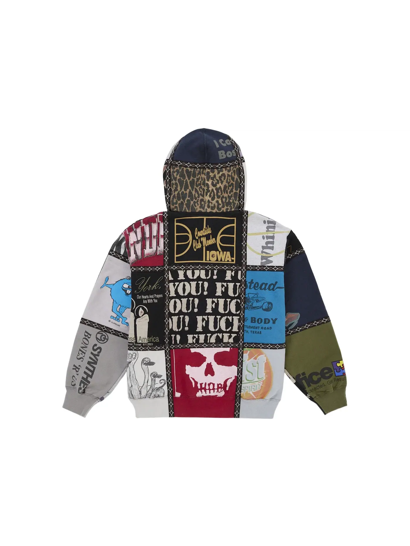 Мужская худи на молнии с пэчворком Supreme x Number (N)ine — изображение 2 из 2, мульти