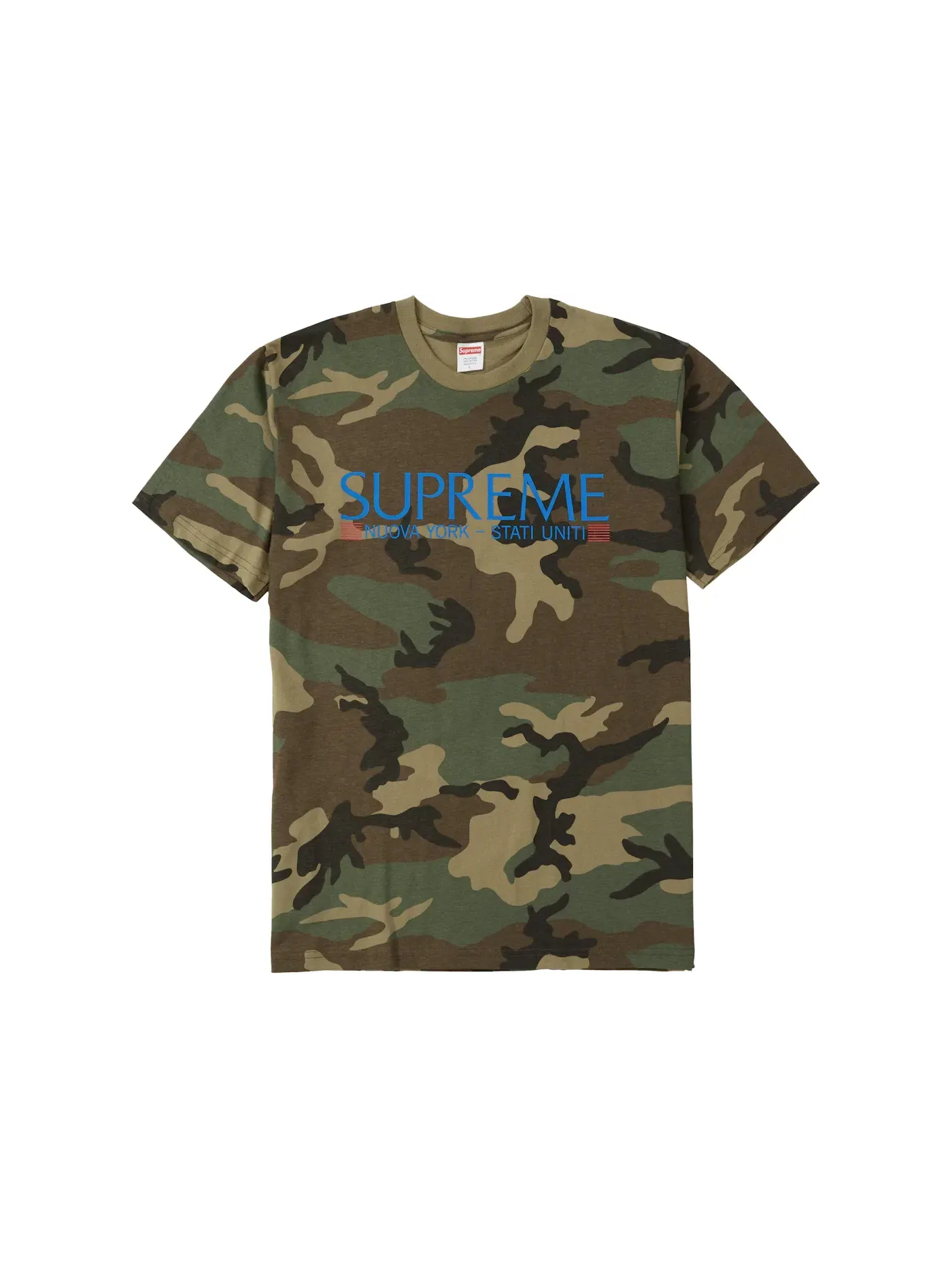 Мужская футболка с принтом Supreme Tee, Woodland Camo — изображение 1 из 1