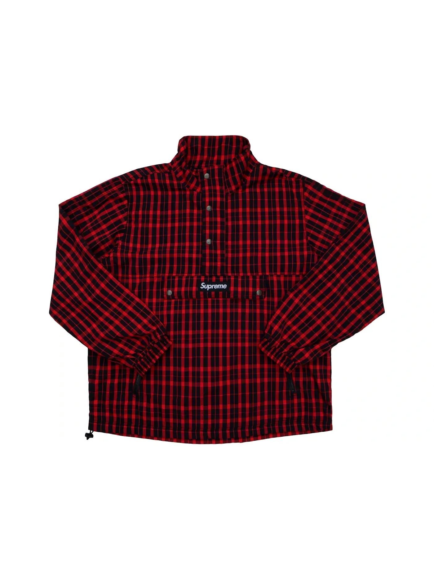 Мужская куртка-пуловер с клетчатым принтом Supreme Pullover — изображение 1 из 2, красный