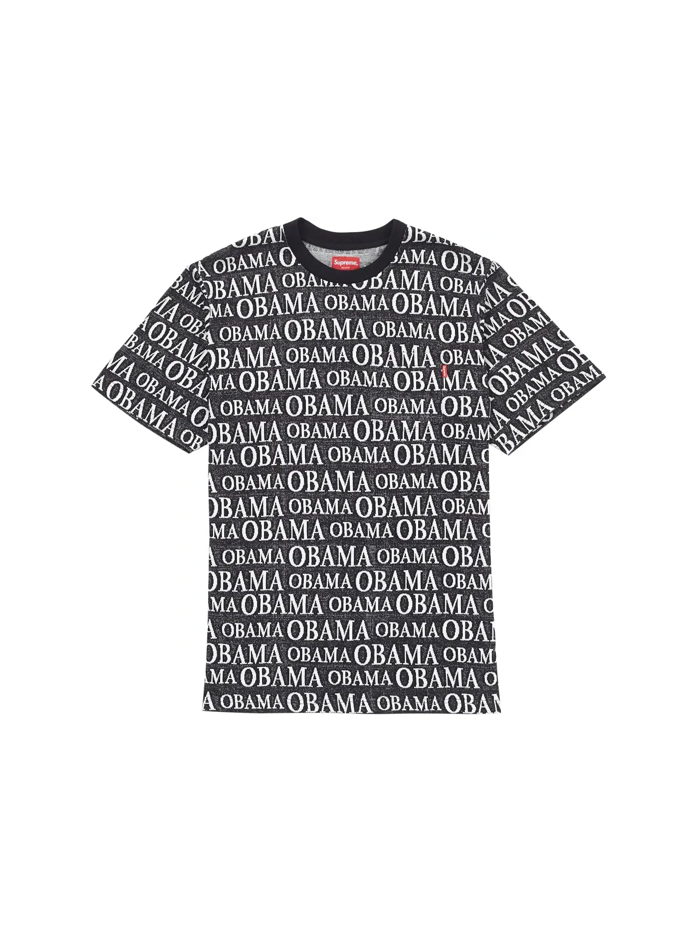 Мужская футболка с принтом Supreme Obama Jacquard S/S Top — изображение 1 из 1, черный