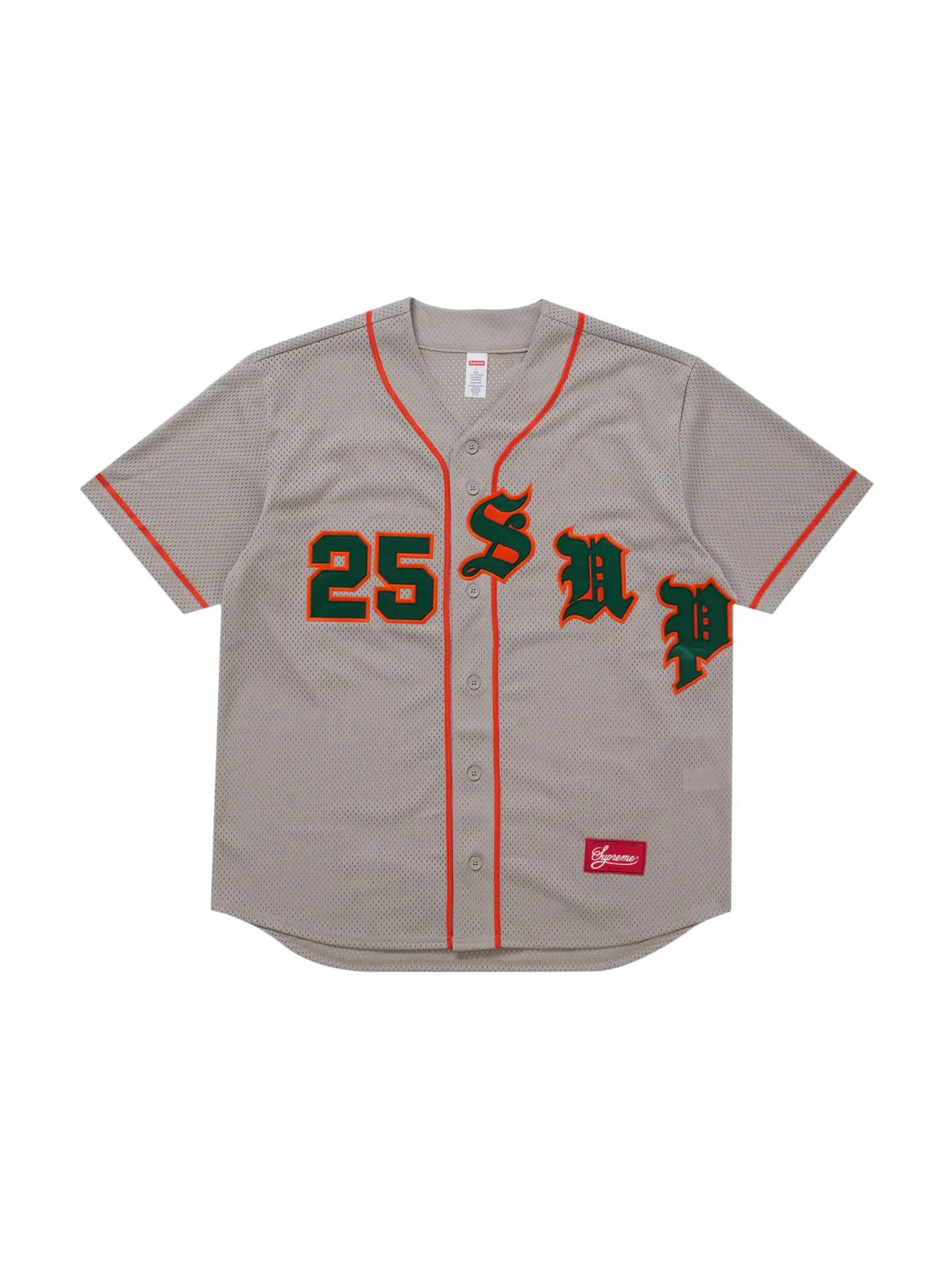 Мужская футболка с длинным рукавом Supreme Old English Baseball Jersey — изображение 1 из 2, серый