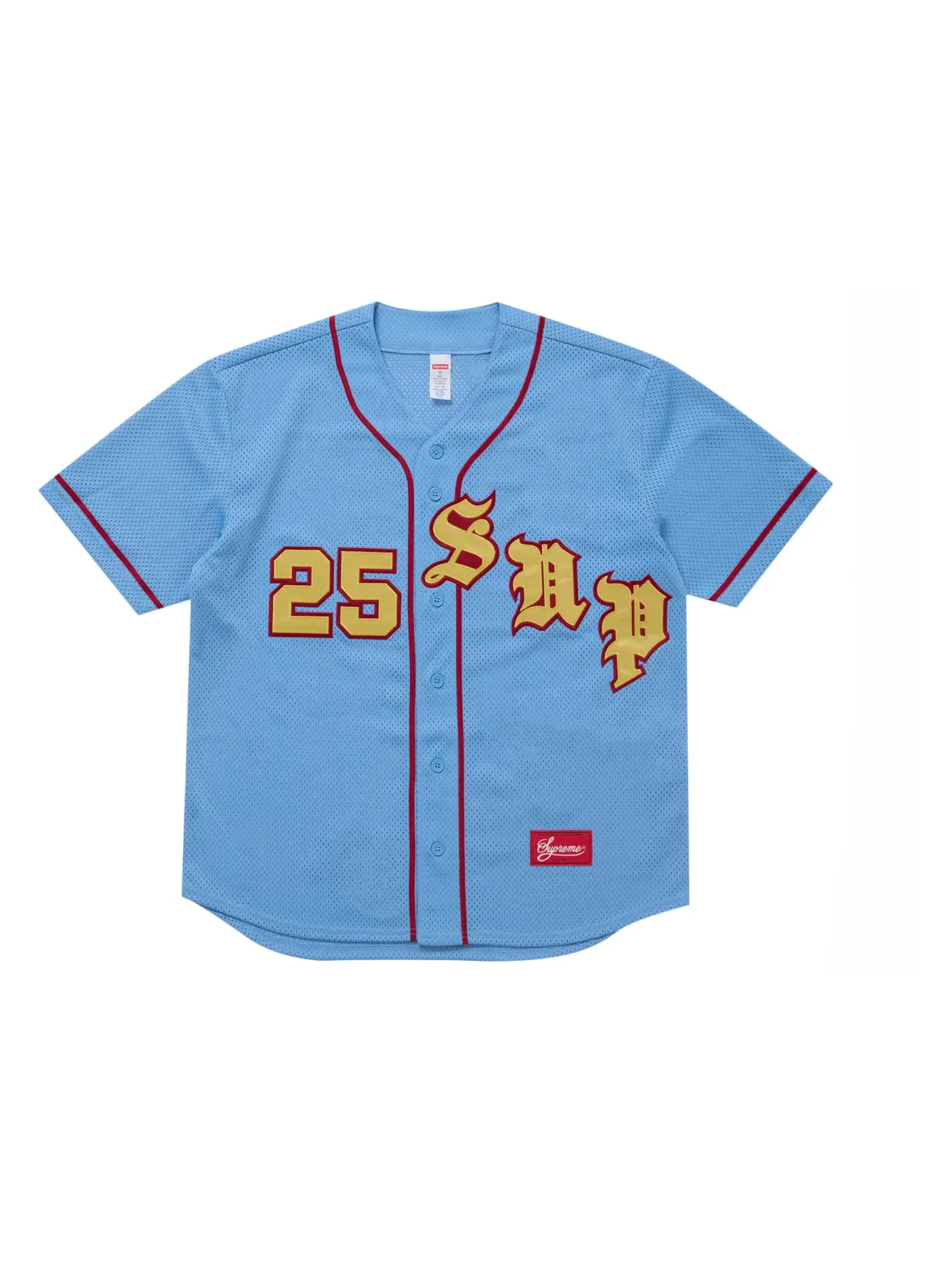 Мужская бейсбольная джерси с принтом Jersey Supreme — изображение 1 из 1, светлый синий