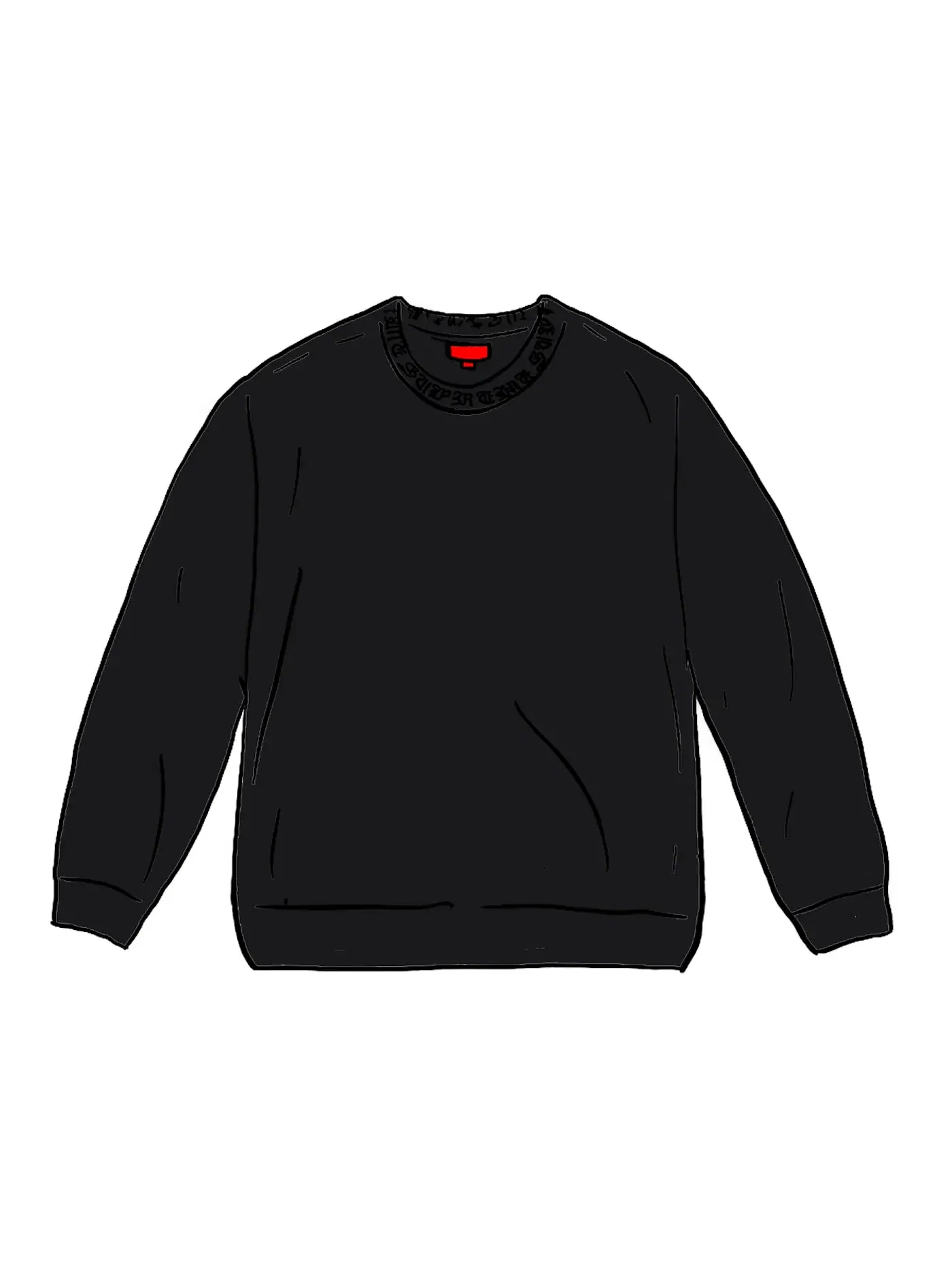 Мужская футболка с длинным рукавом Supreme Old English Collar Logo Top — изображение 1 из 1, черный