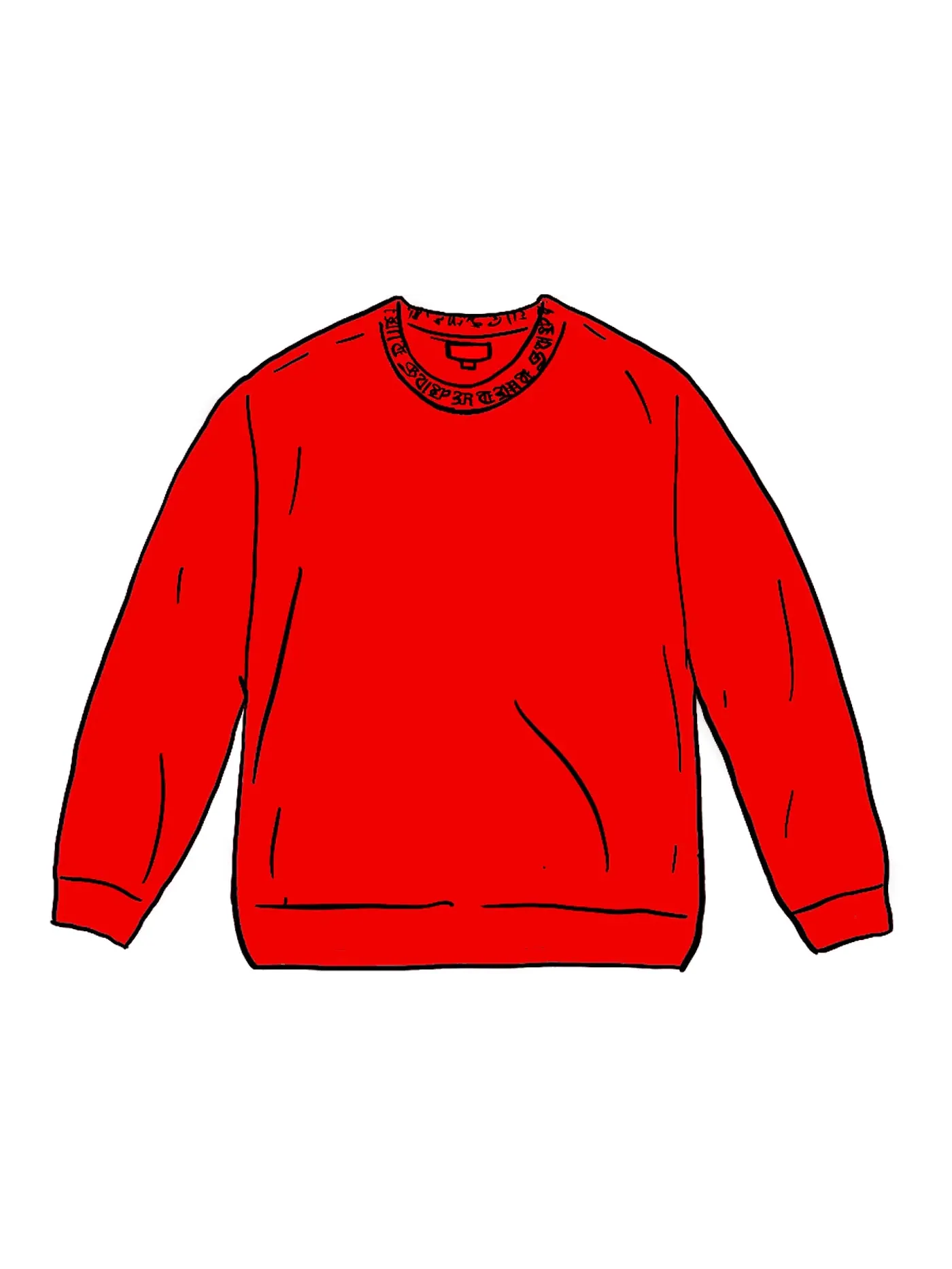 Мужская футболка с длинным рукавом Supreme Old English Collar Logo — изображение 1 из 1, красный