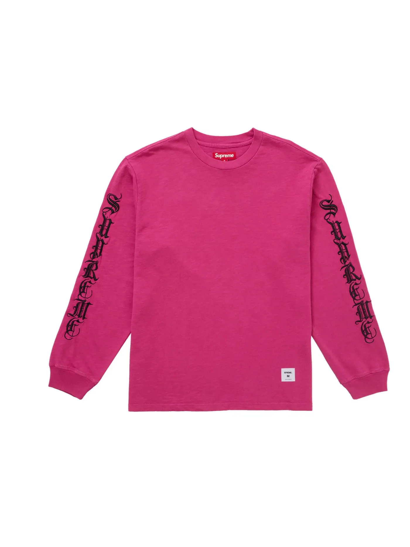 Мужская футболка с длинным рукавом Supreme Old English L/S Top — изображение 1 из 1, маджента