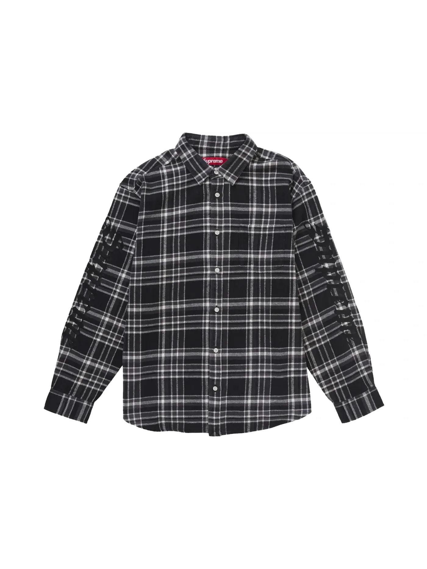 Мужская фланелевая рубашка с принтом Old English Plaid Supreme — изображение 1 из 1, черный