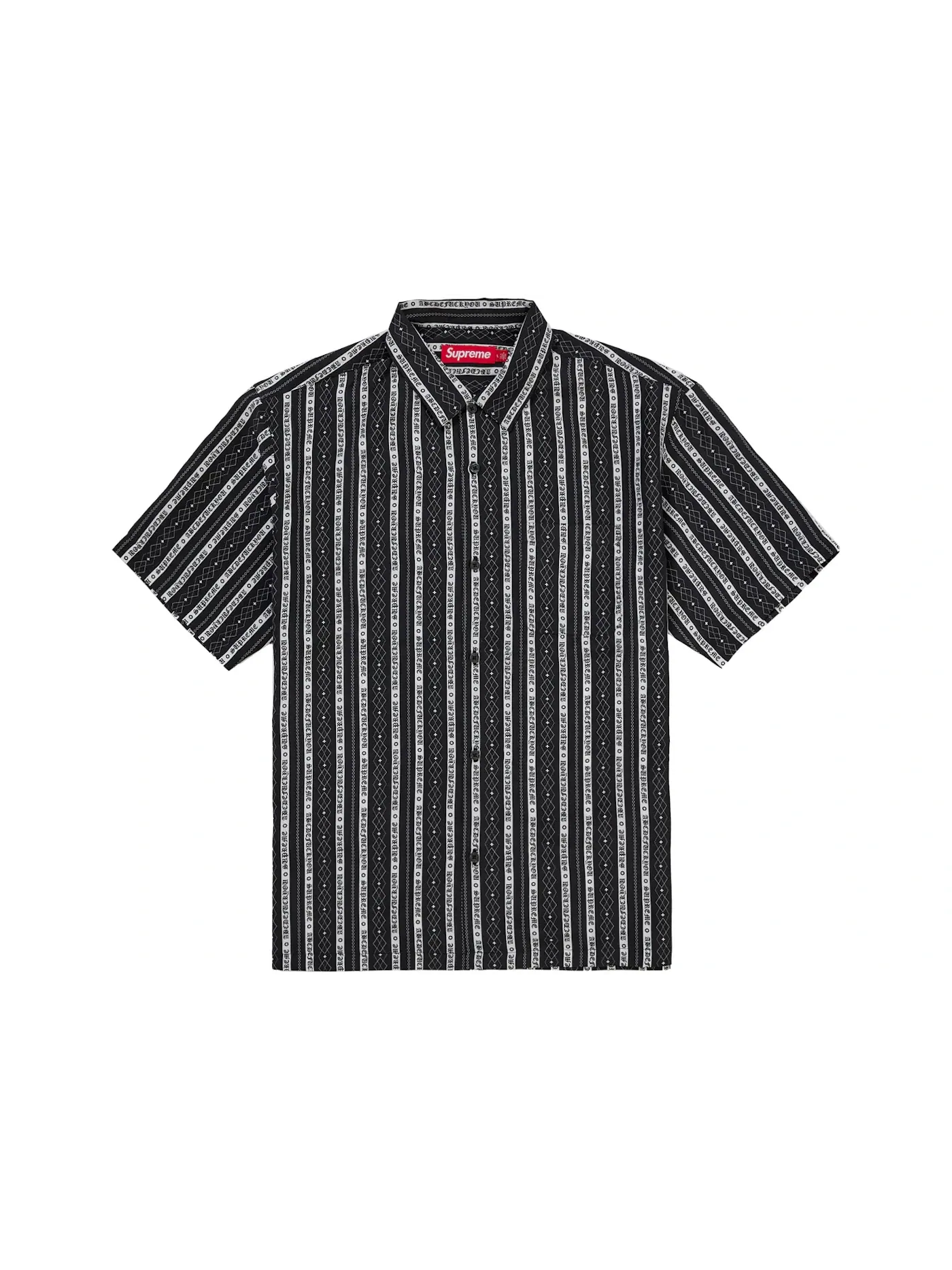 Мужская футболка с принтом Supreme Old English Stripe — изображение 1 из 1, черный