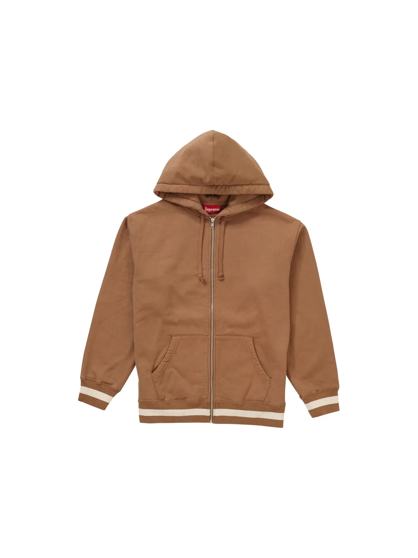 Мужской свитшот на молнии Old English Stripe Supreme — изображение 1 из 2, коричневый