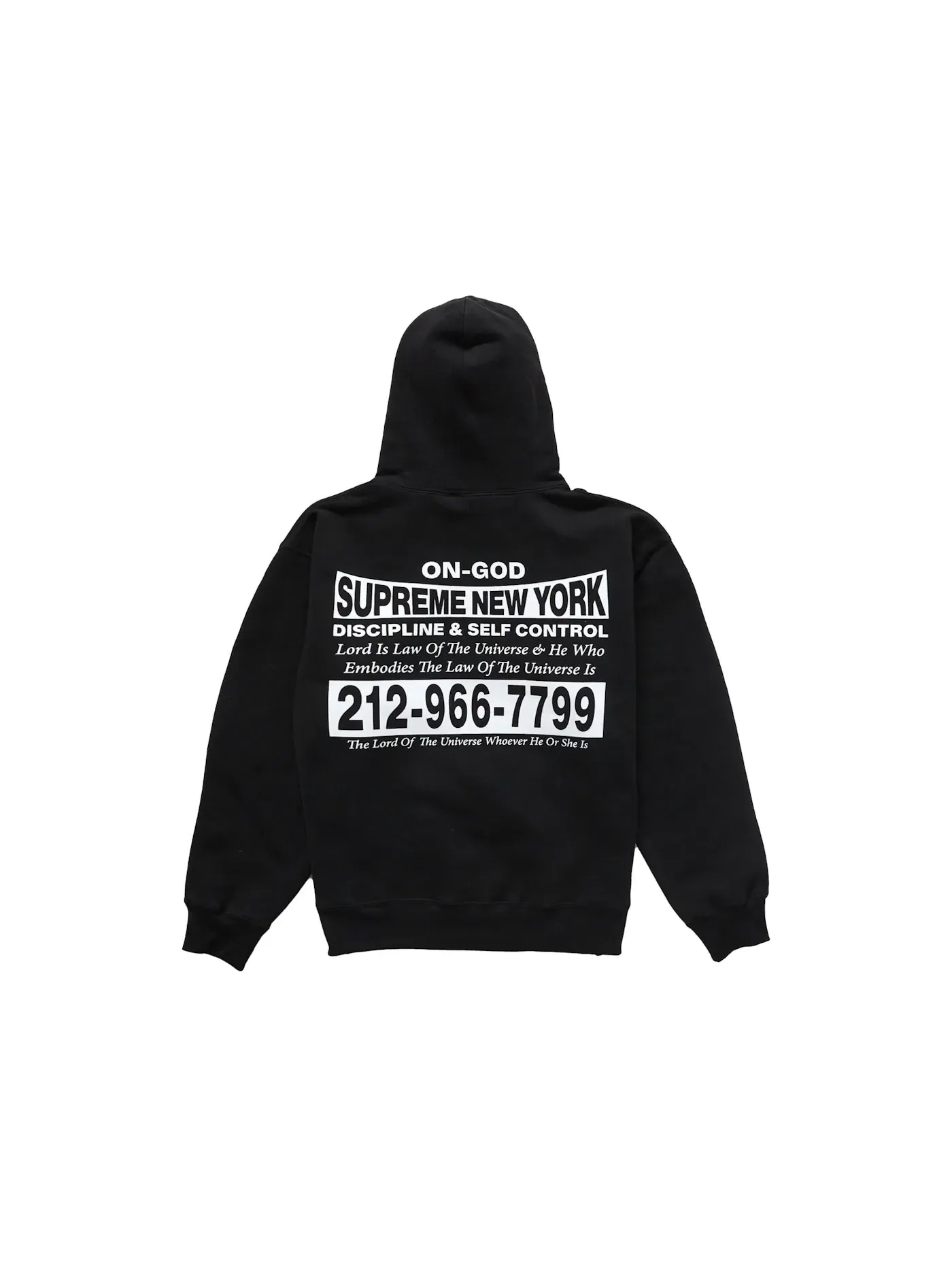 Мужской худи с принтом Supreme On God Supreme — изображение 1 из 2, черный