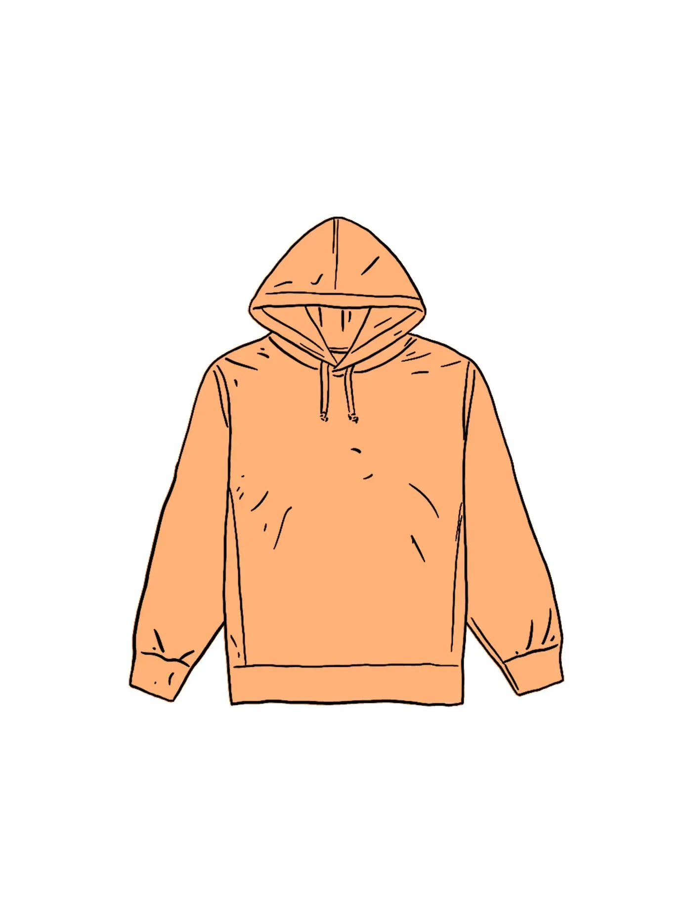 Мужская худи оверсайз Supreme Hooded Sweatshirt (SS20) — изображение 1 из 1, персиковый