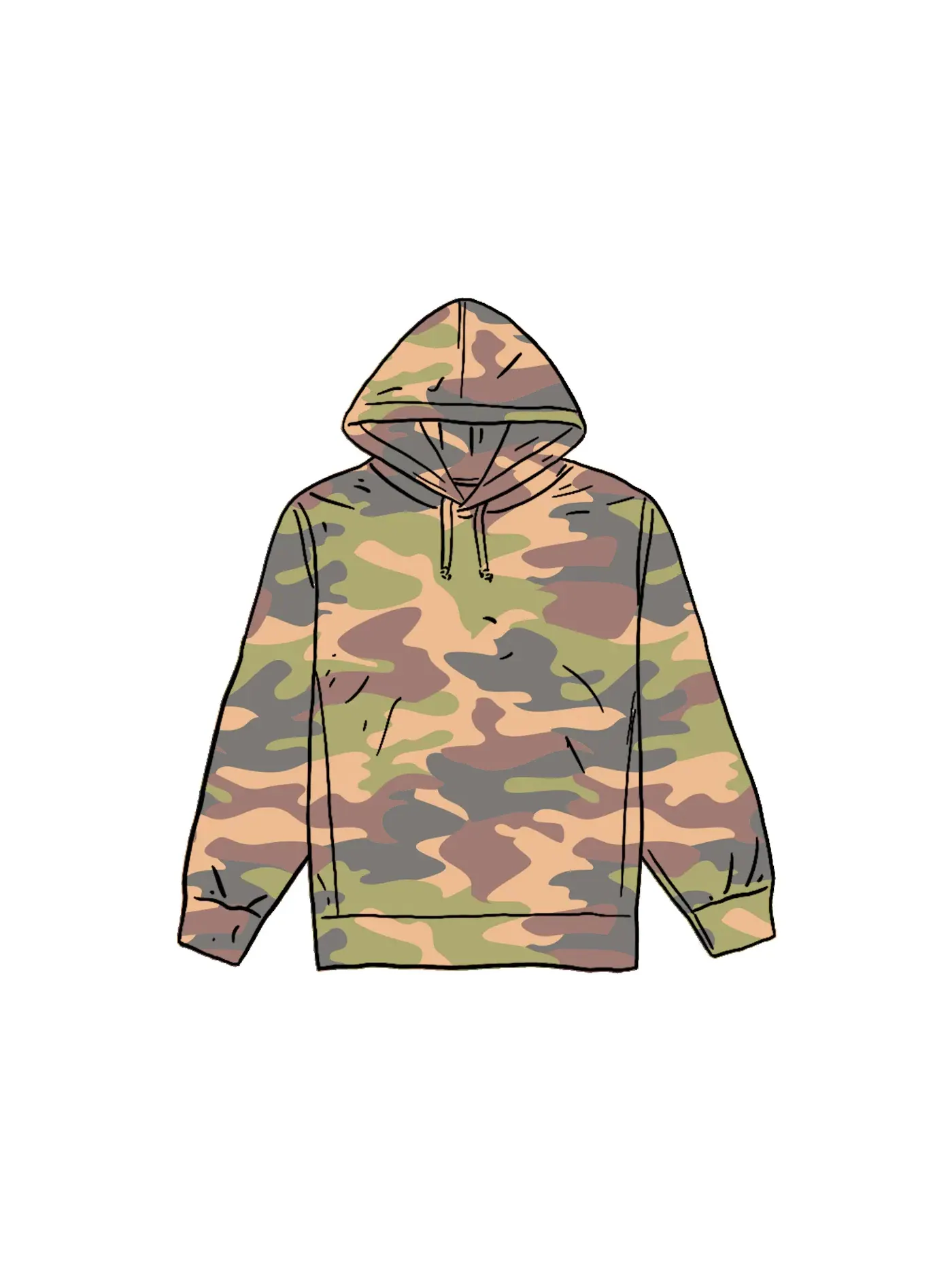 Мужской худи с камуфляжным принтом Supreme Hooded Sweatshirt (SS20), Painted Camo — изображение 1 из 1