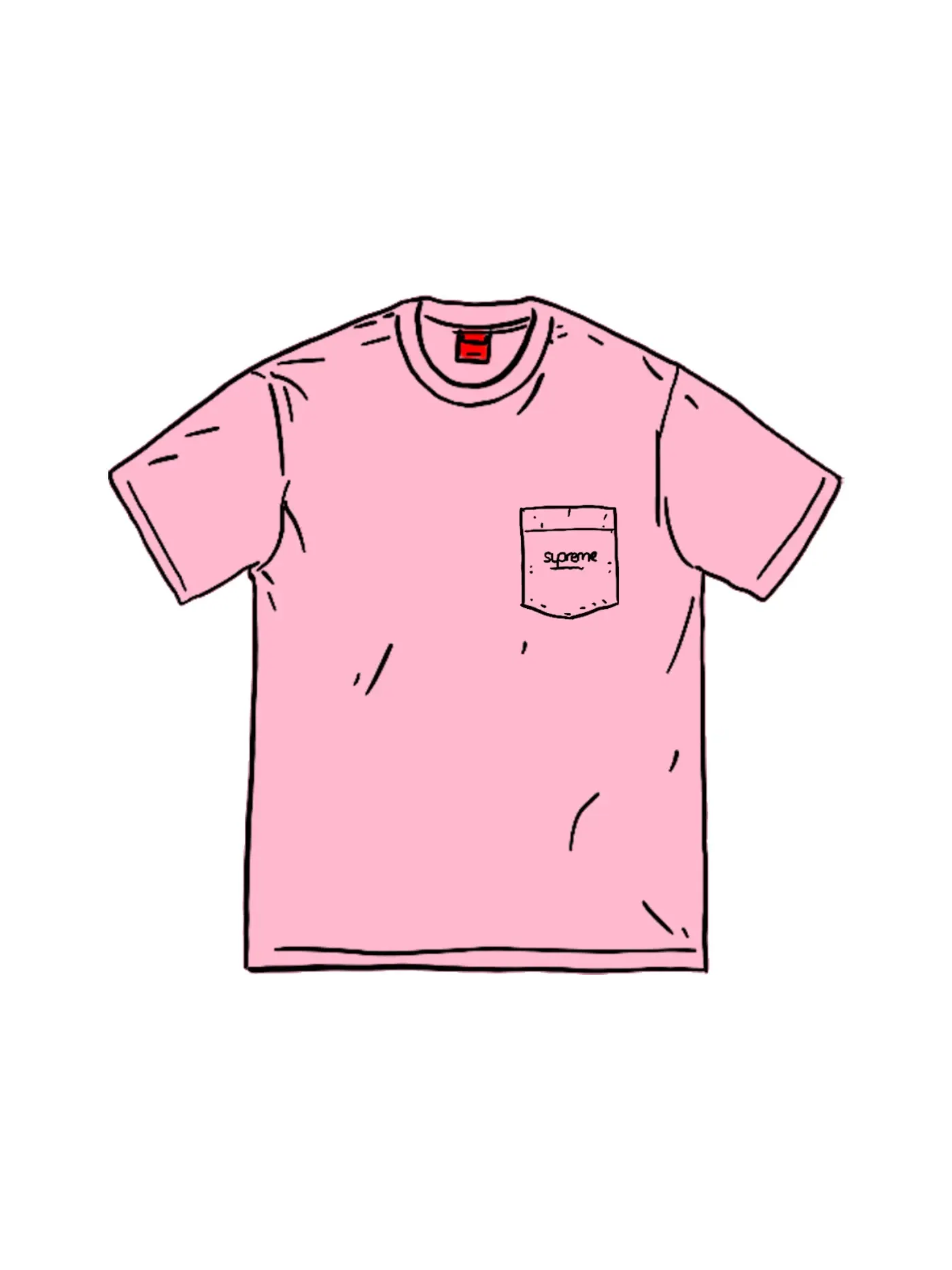 Мужская футболка с карманом Supreme Pocket Tee (SS20) — изображение 1 из 1, розовый