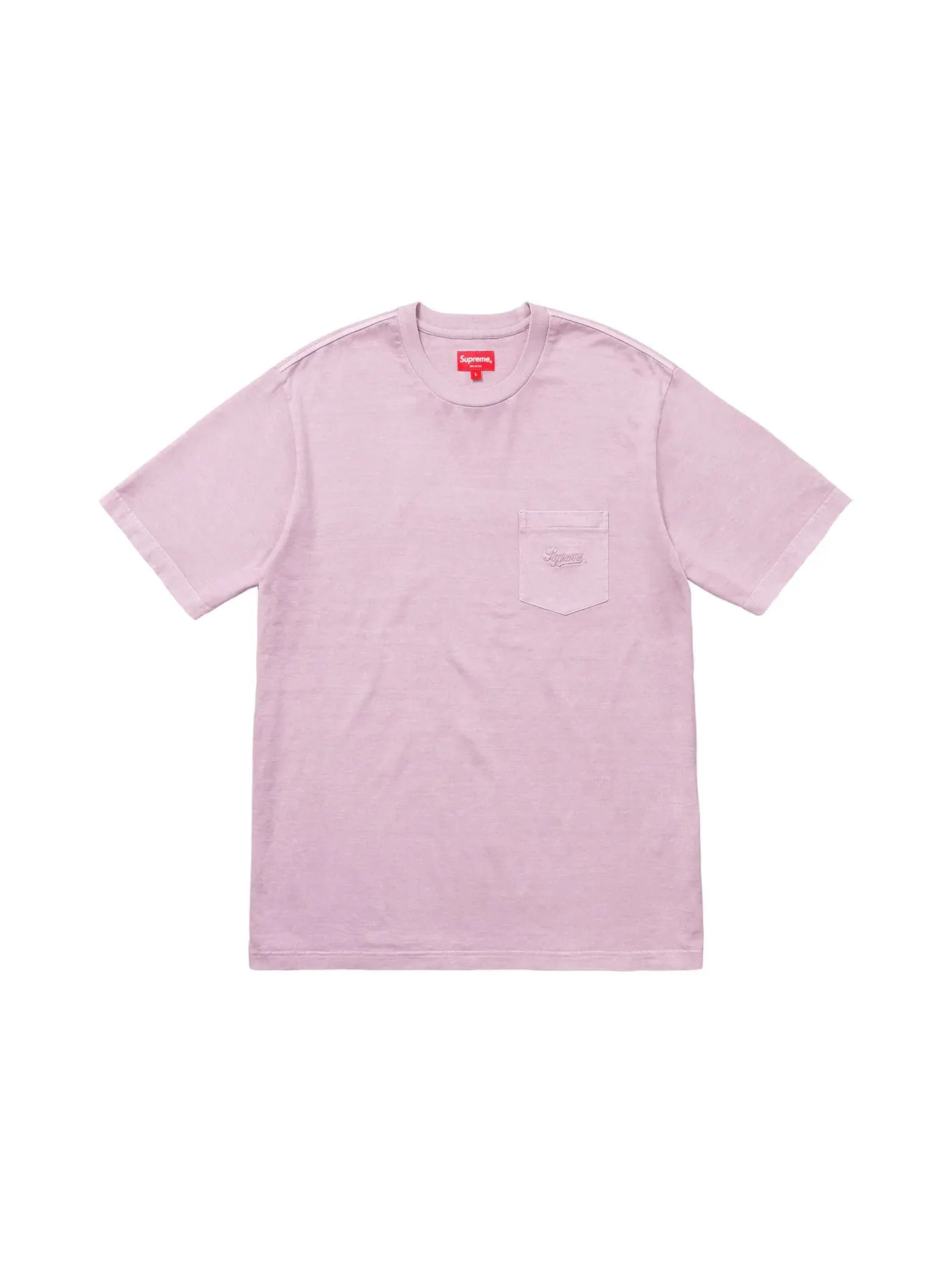Мужская футболка с принтом Supreme Overdyed Pocket Tee — изображение 1 из 1, светлый фиолетовый