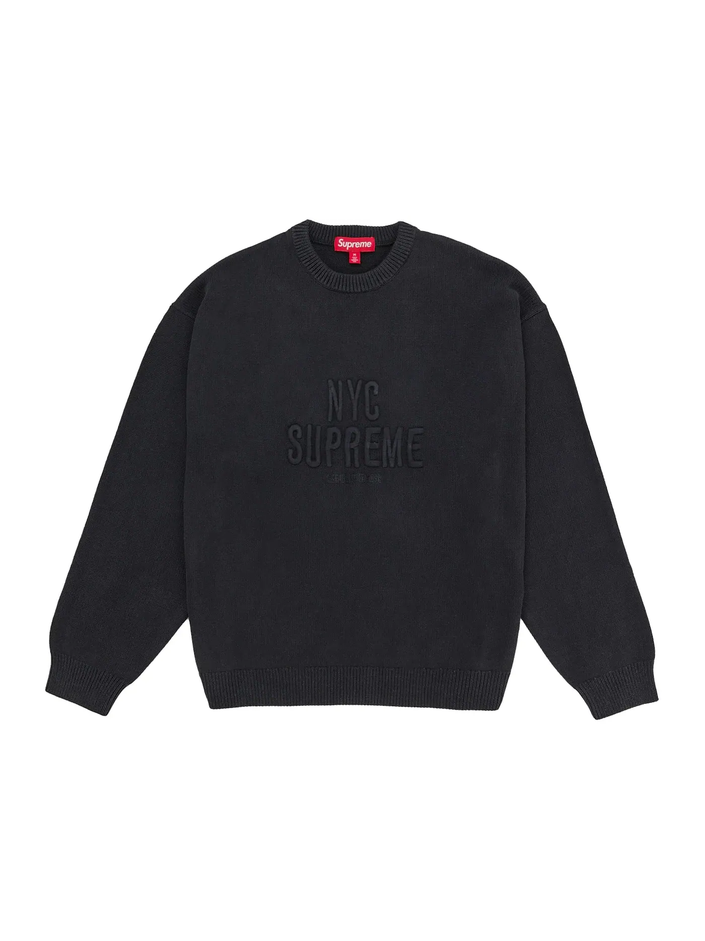 Мужской свитер с начесом Supreme — изображение 1 из 1, черный