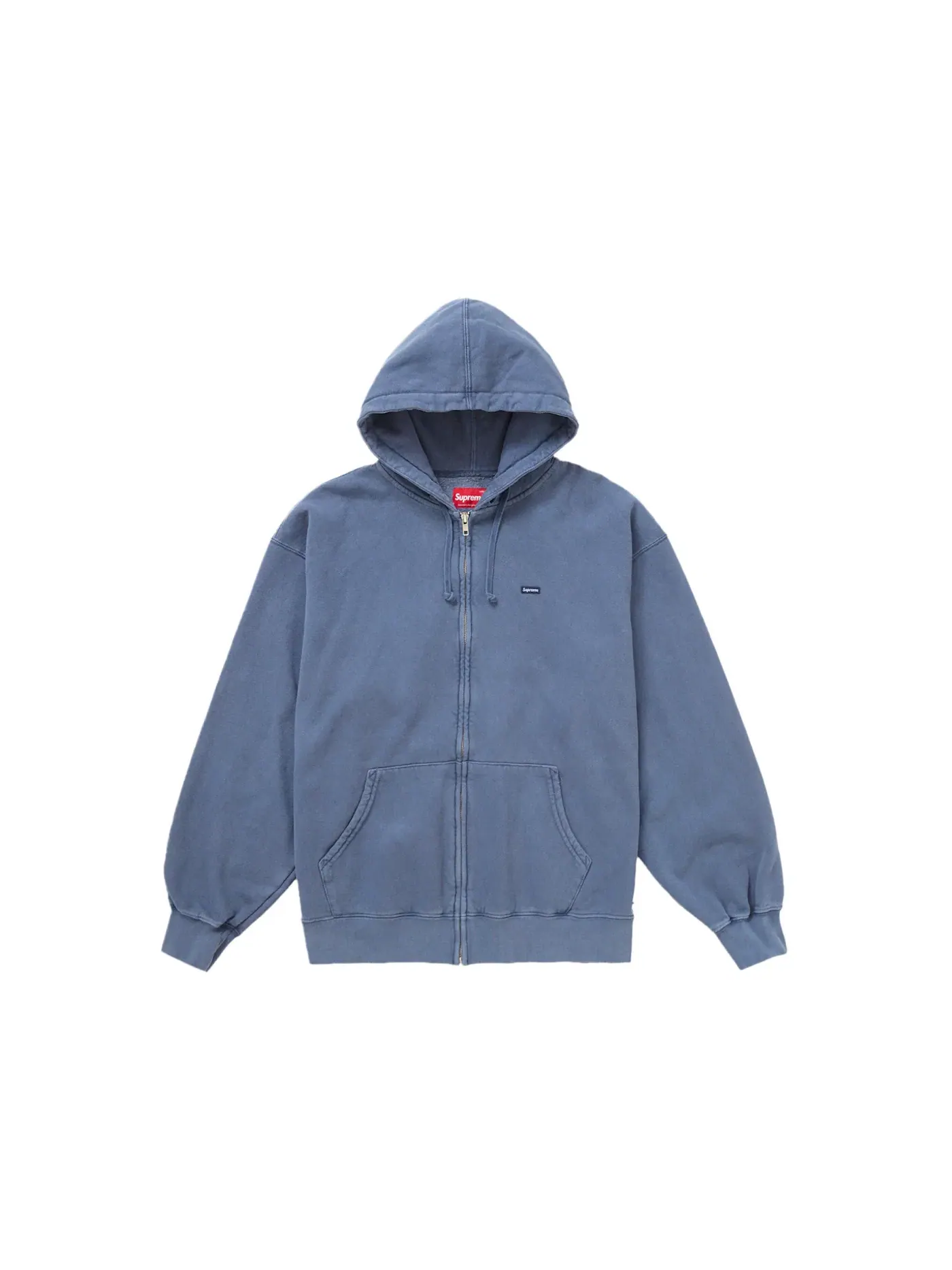 Мужская худи Supreme Overdyed Small Box Zip-Up Hooded Sweatshirt — изображение 1 из 1, серый
