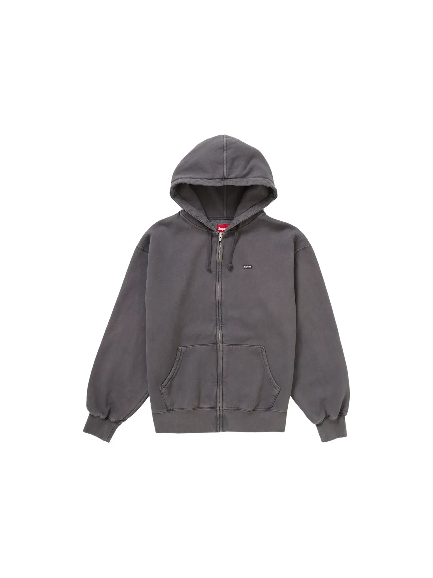 Мужское худи Supreme Overdyed Small Box Zip-Up Hooded Sweatshirt — изображение 1 из 1, черный
