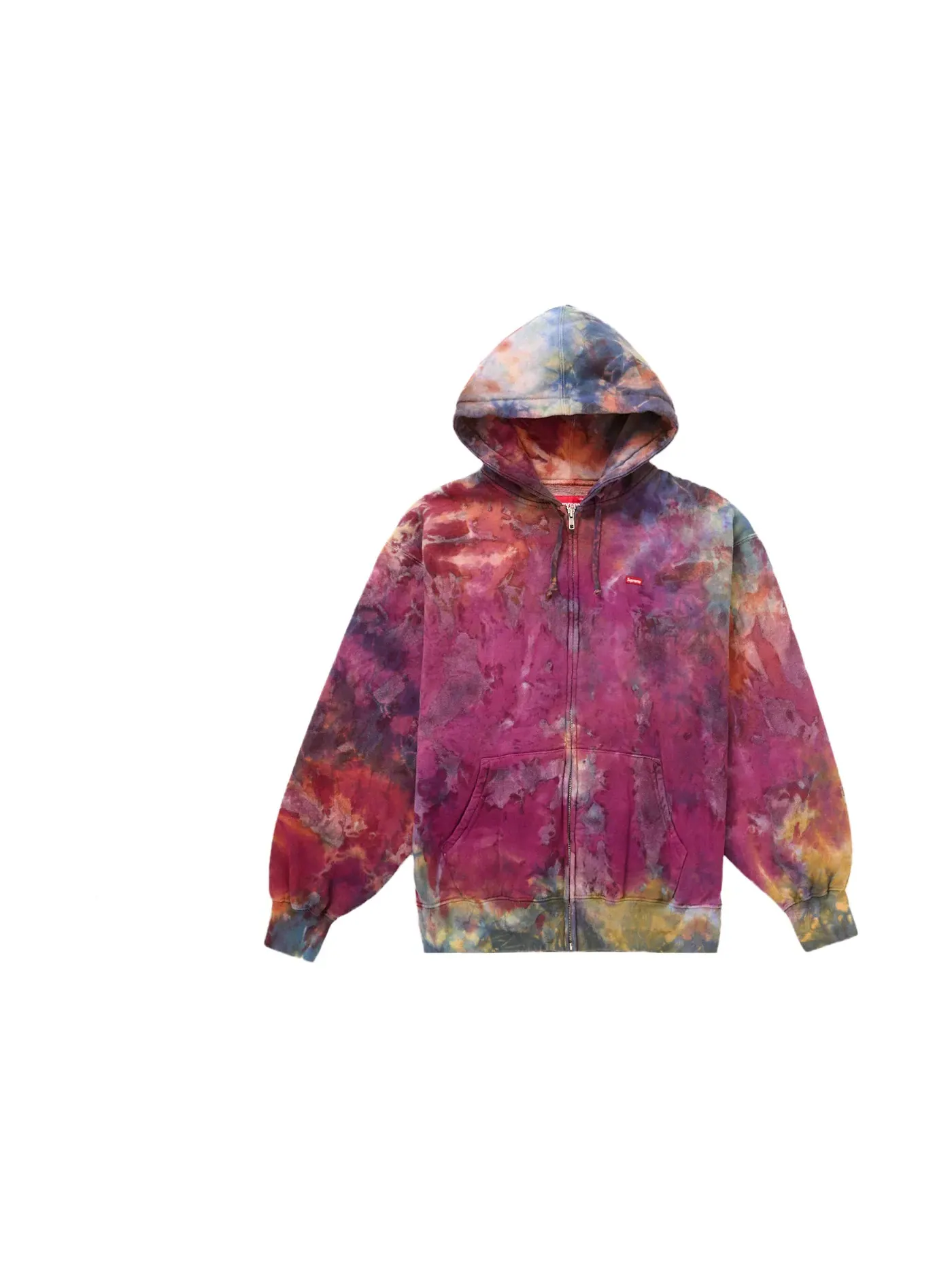 Мужская худи с принтом Supreme Overdyed Small Box Zip-Up Hooded Sweatshirt — изображение 1 из 1, мульти