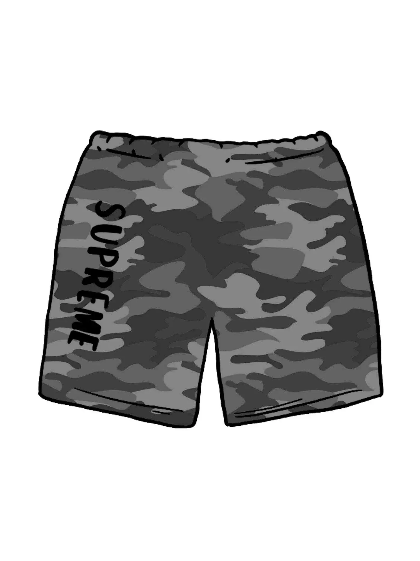 Мужские шорты с принтом Supreme Sweatshort — изображение 1 из 1, черный