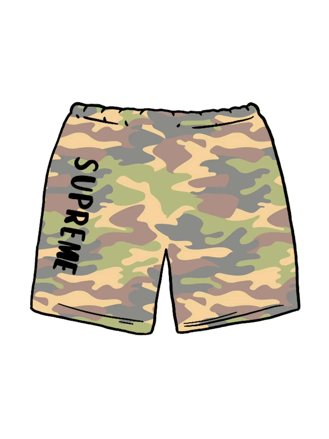 Мужские шорты с окраской Supreme Sweatshort, Painted Camo — изображение 1 из 1
