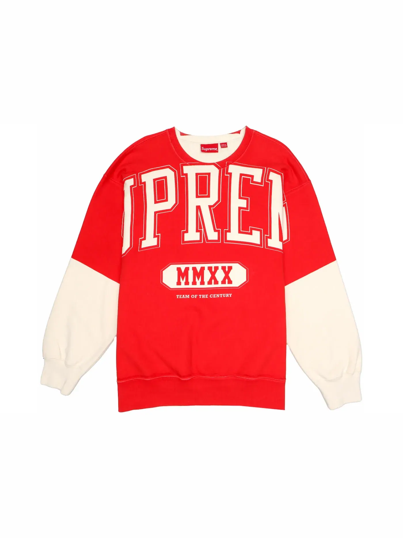 Мужской свитшот с принтом Supreme Crewneck — изображение 1 из 2, белый
