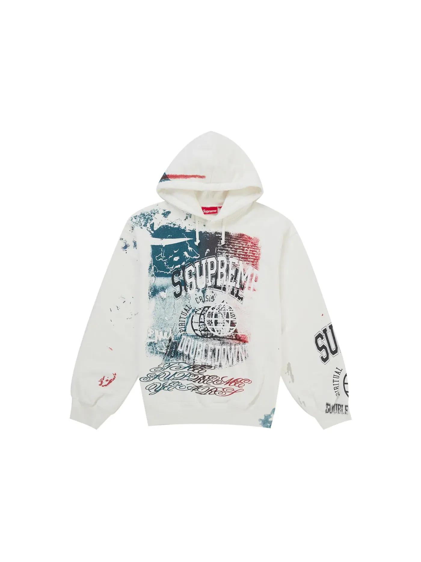 Мужской худи с принтом Supreme — изображение 1 из 2, белый