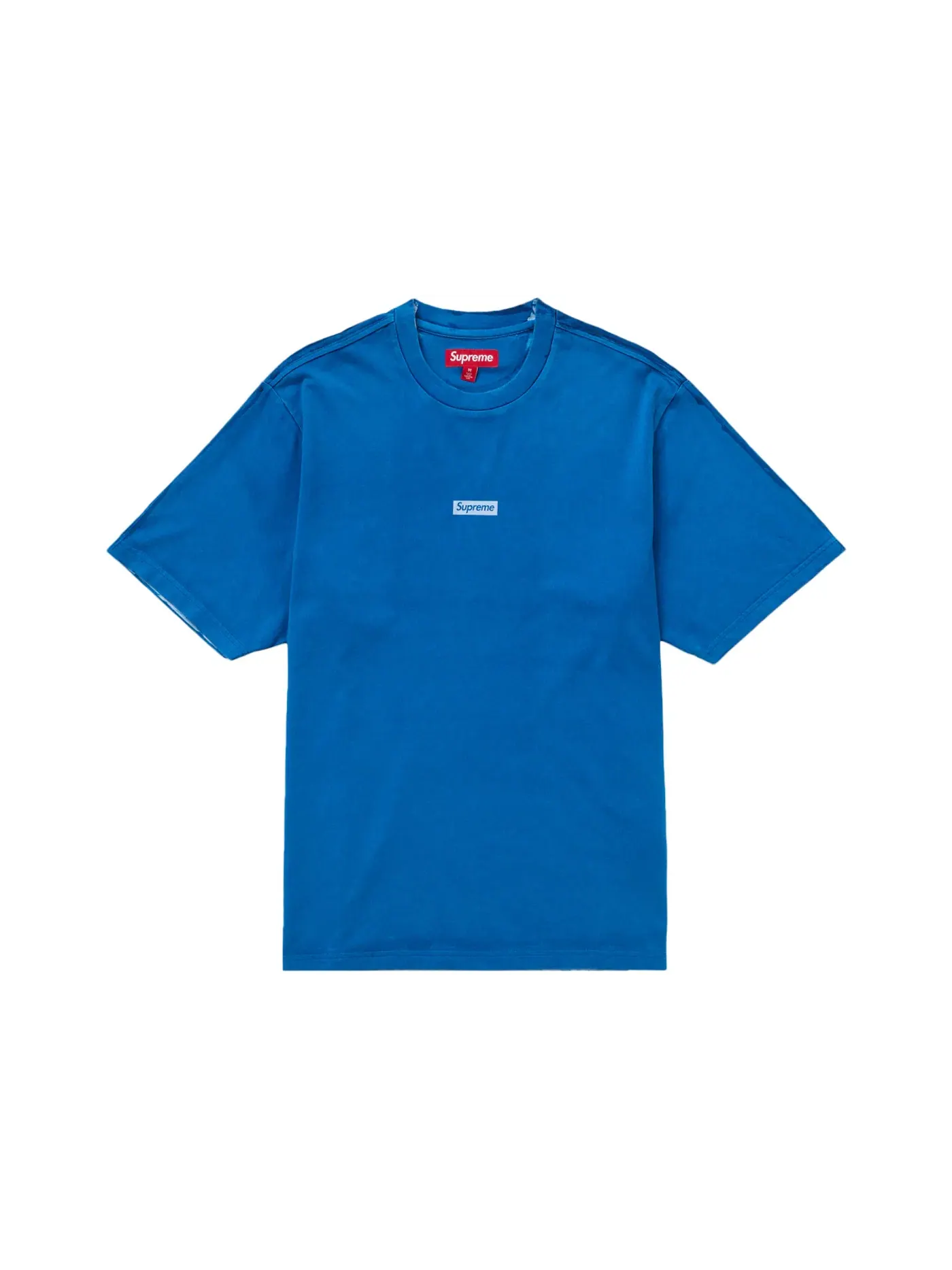 Мужская футболка с принтом Supreme Overprint Small Box S/S Top Blue — изображение 1 из 2, синий