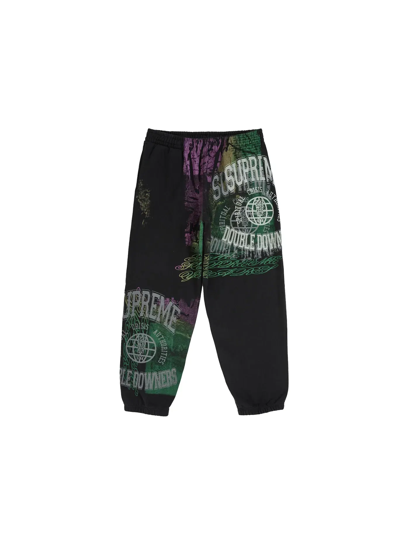 Мужские спортивные штаны с принтом Sweatpant Supreme — изображение 1 из 2, черный