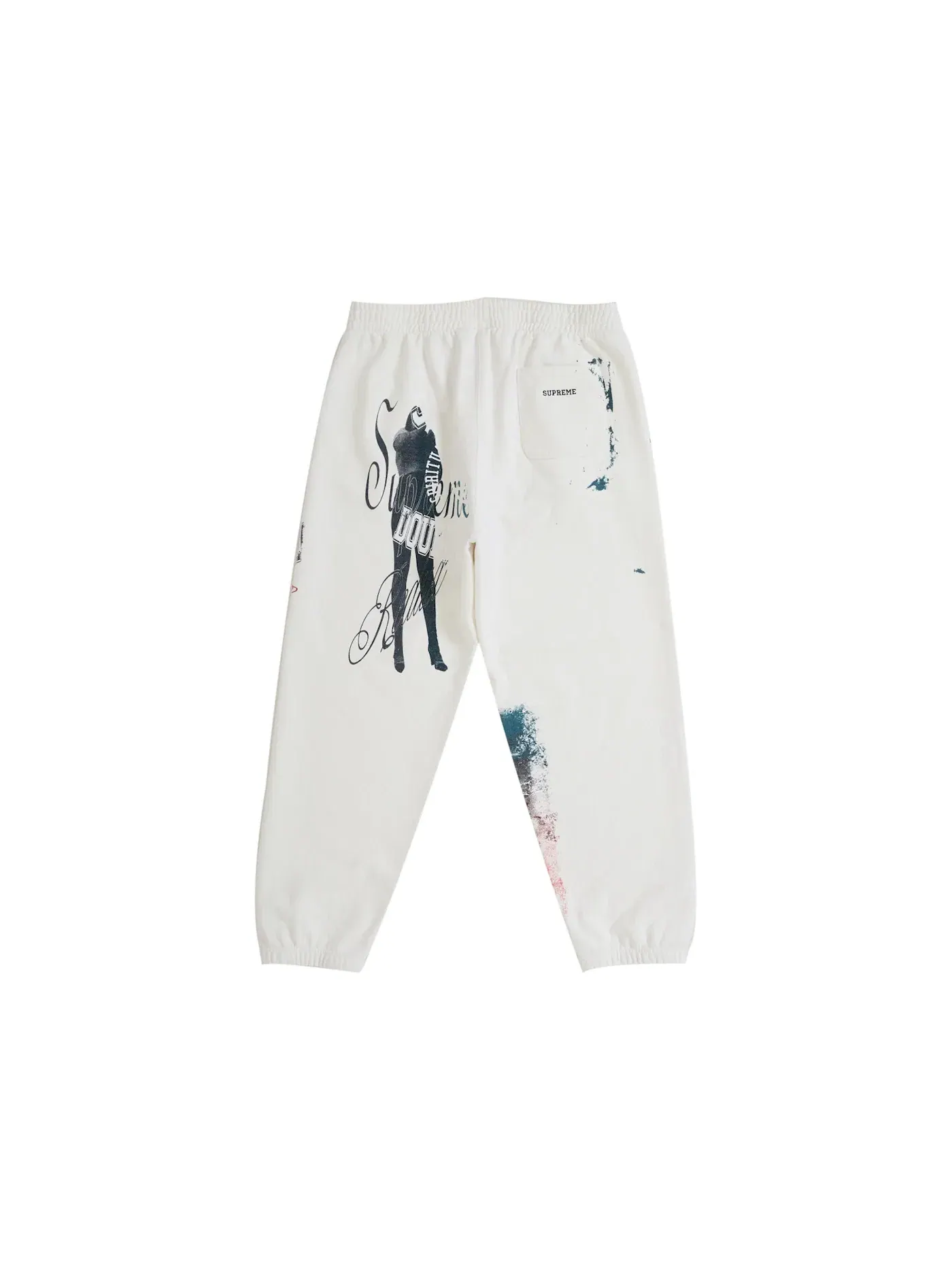 Мужские спортивные штаны с принтом Supreme Sweatpant — изображение 2 из 2, белый