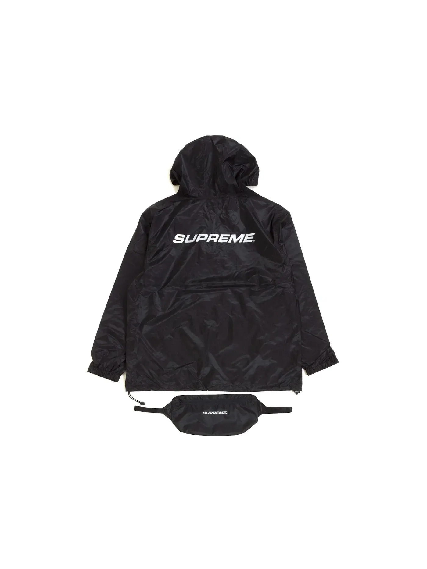 Мужская куртка из рипстопа с капюшоном Supreme Pullover (With Packable Bag) — изображение 1 из 3, черный