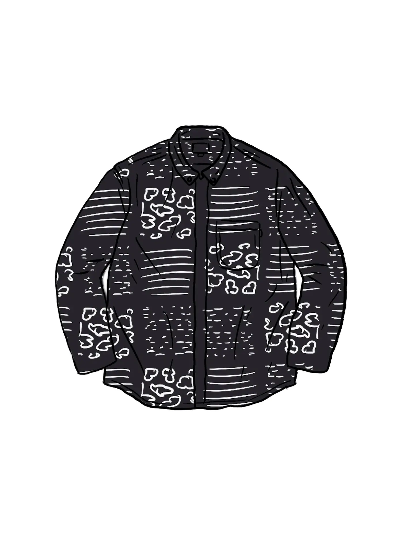 Мужская рубашка с принтом Paisley Grid Supreme — изображение 1 из 1, черный
