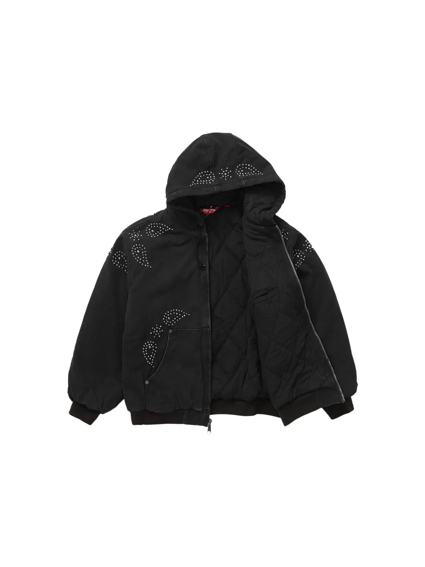 Мужская куртка с принтом Paisley Studded Supreme — изображение 2 из 3, черный