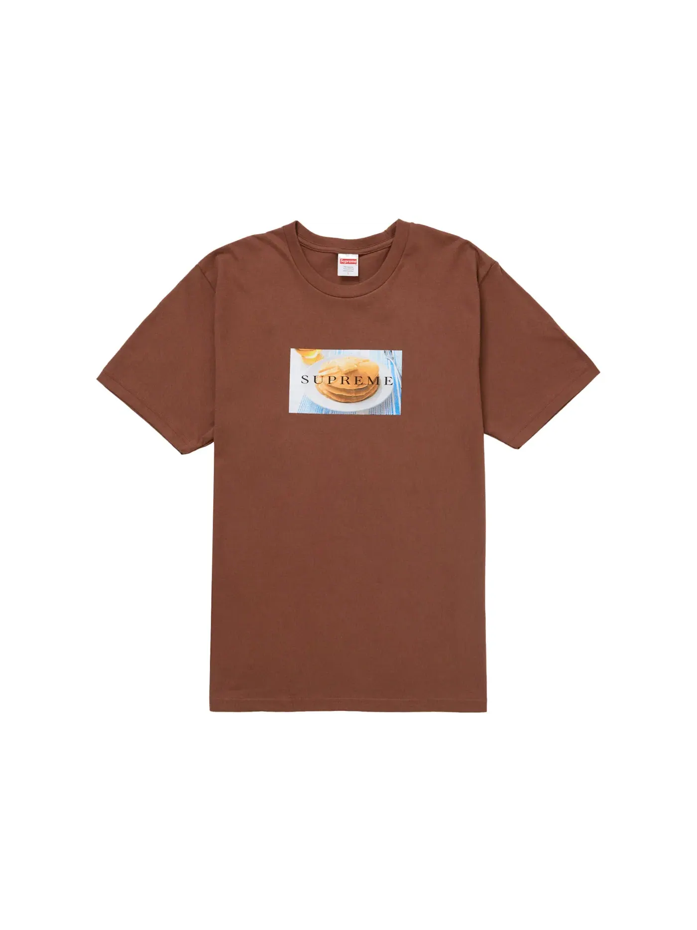 Мужская футболка с принтом Supreme Pancakes Tee Supreme — изображение 1 из 1, коричневый