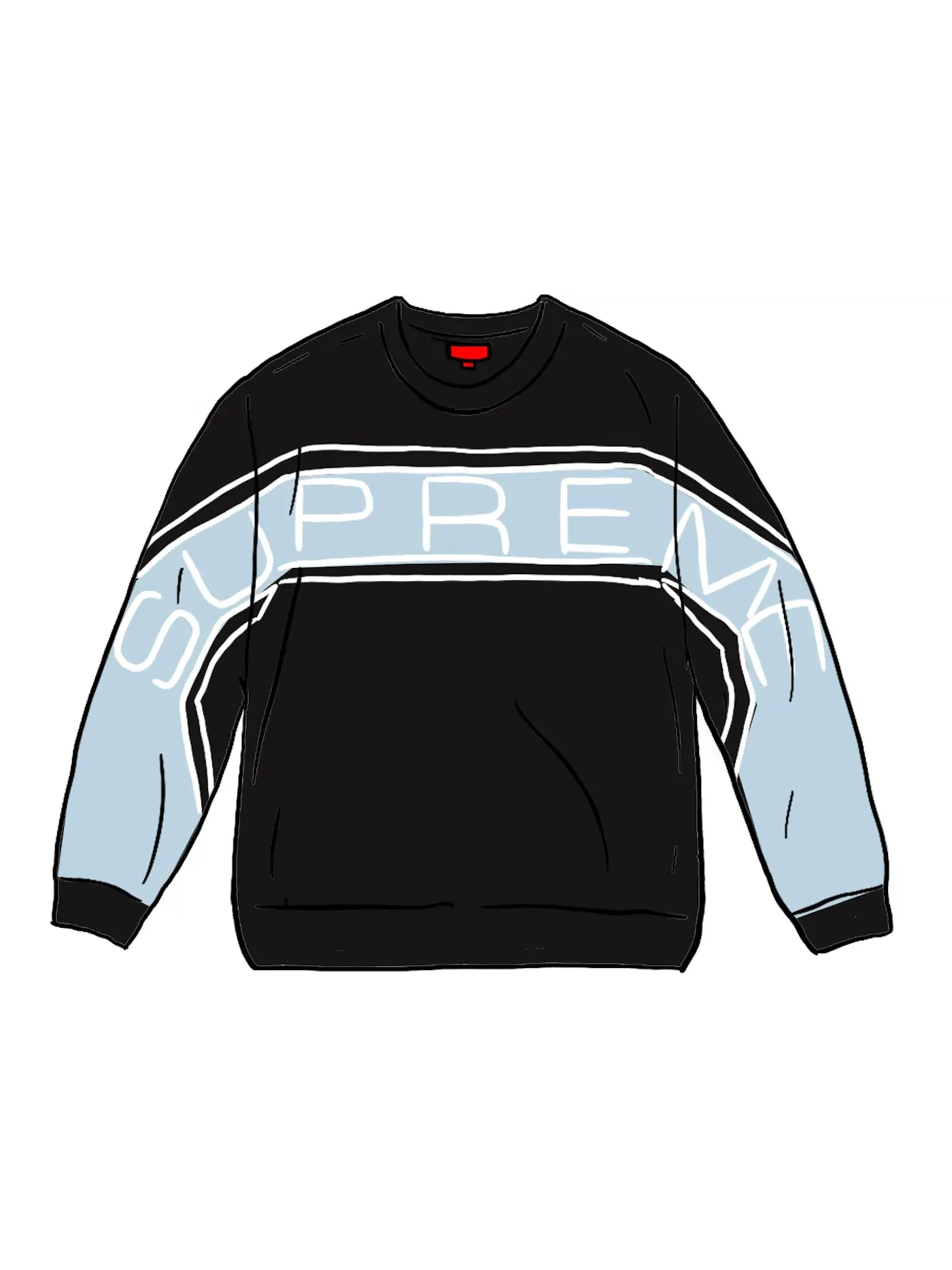 Мужской свитшот с принтом Supreme Crewneck (SS21) — изображение 1 из 1, черный